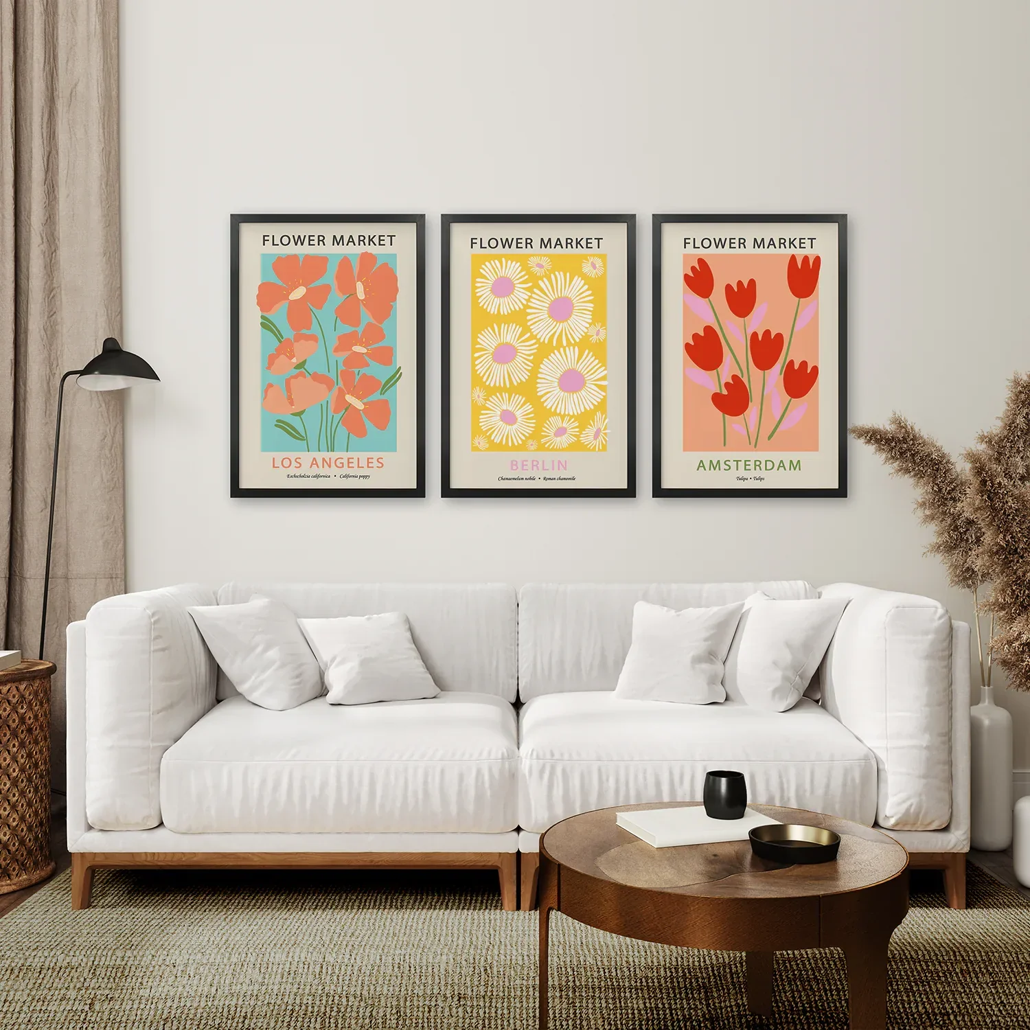 3 Piece Botanical Boho Art Set. Flower Market Theme - Image 4