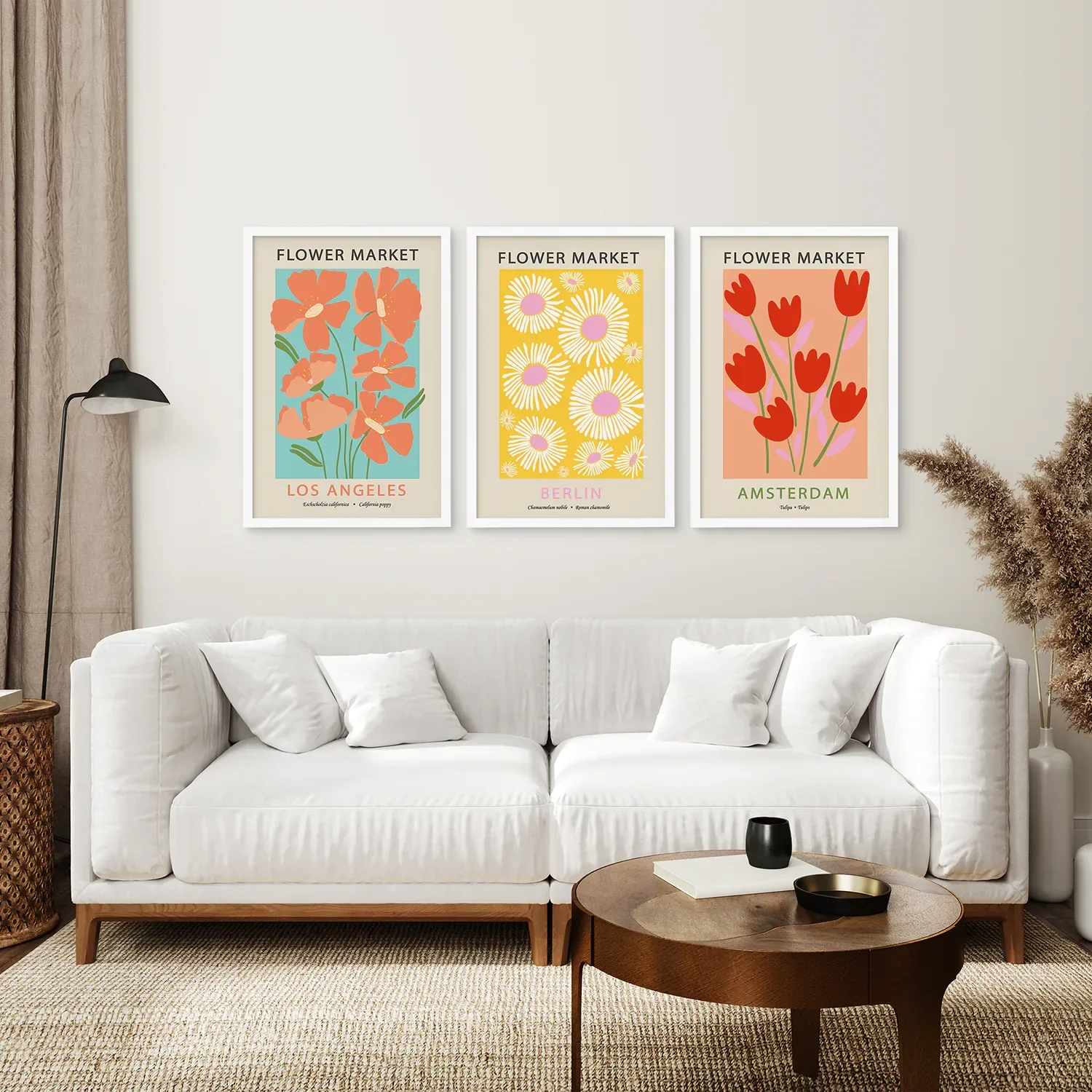 3 Piece Botanical Boho Art Set. Flower Market Theme - Image 6