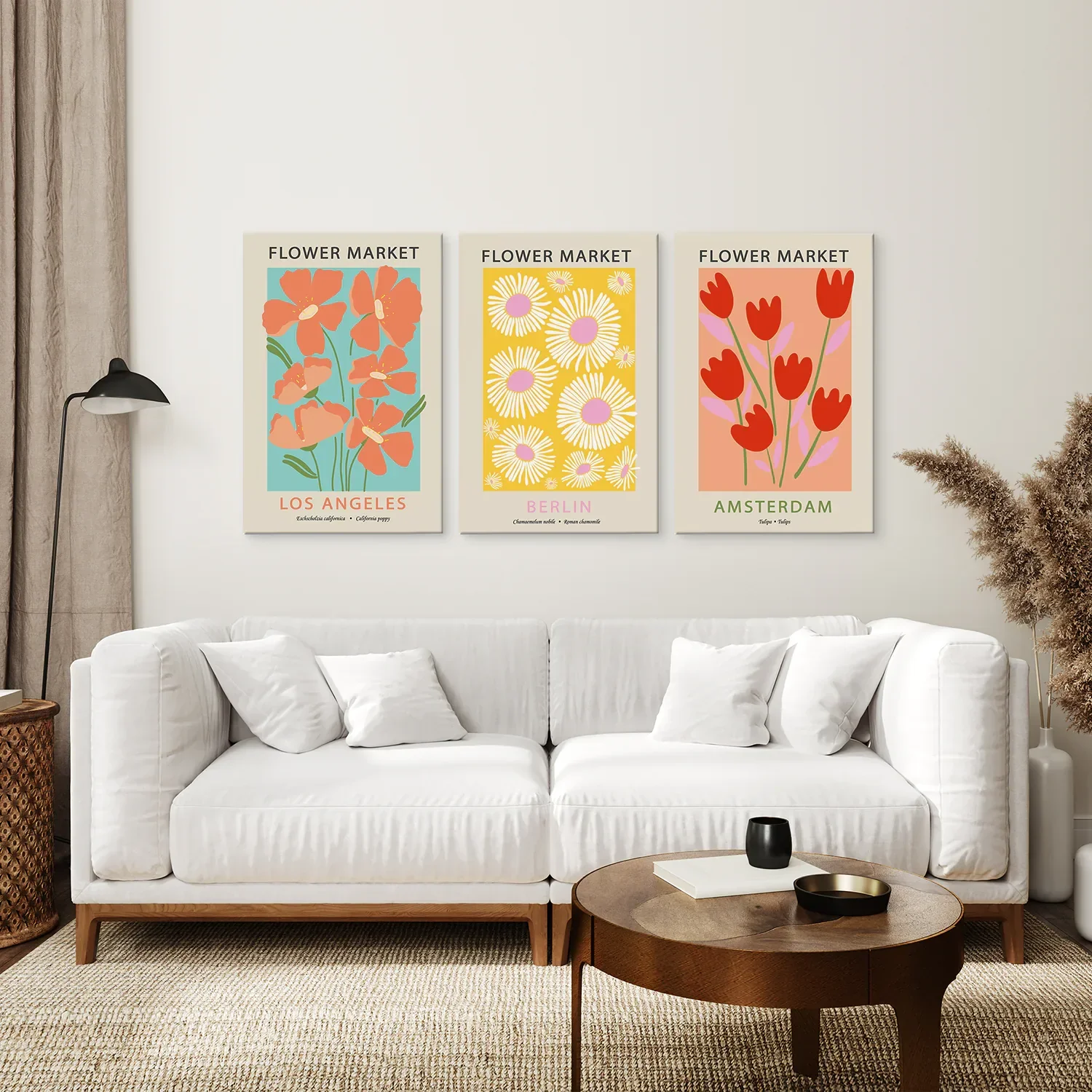 3 Piece Botanical Boho Art Set. Flower Market Theme - Image 7
