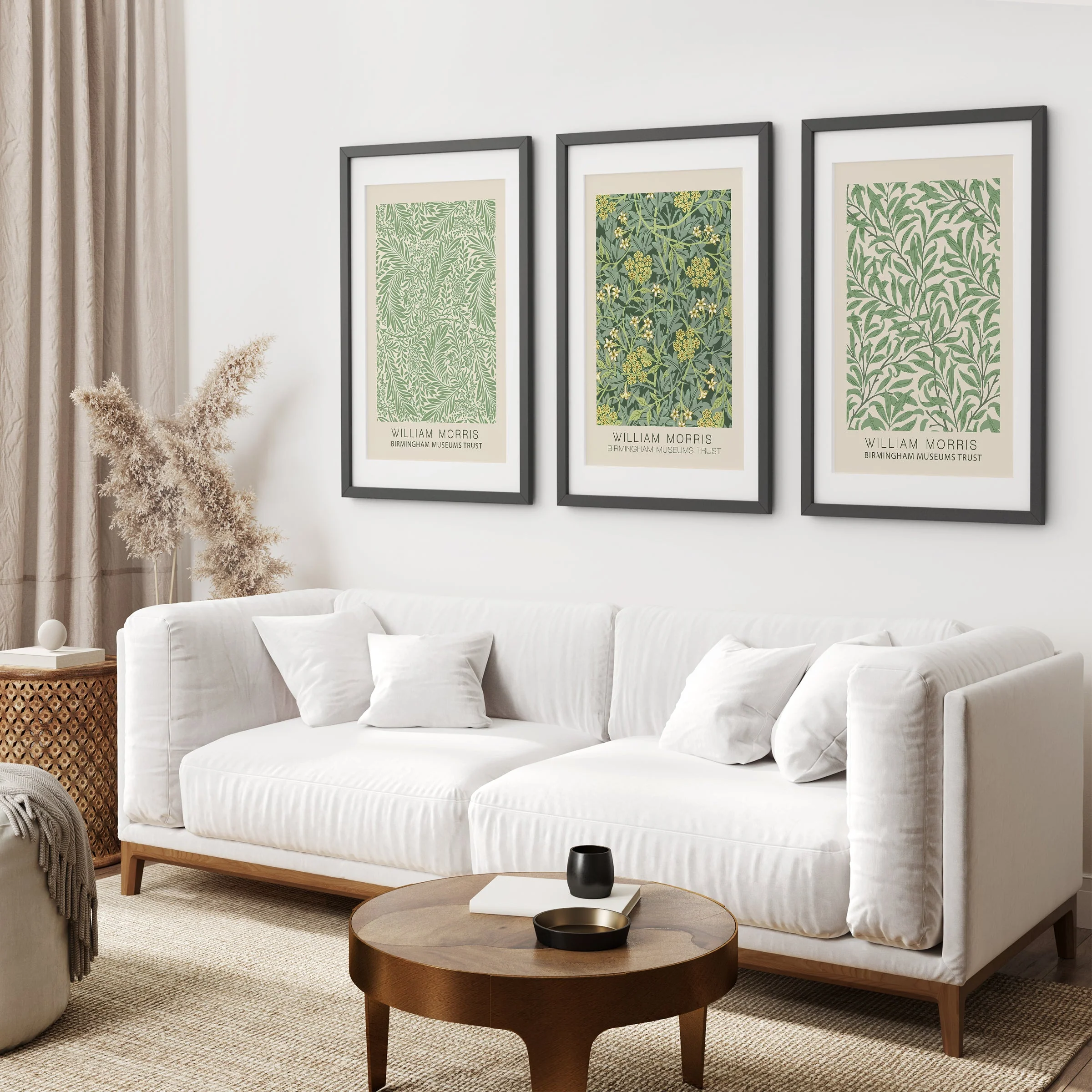 3 Piece William Morris Wall Art Set. Greenery Exhibition Style - Image 3