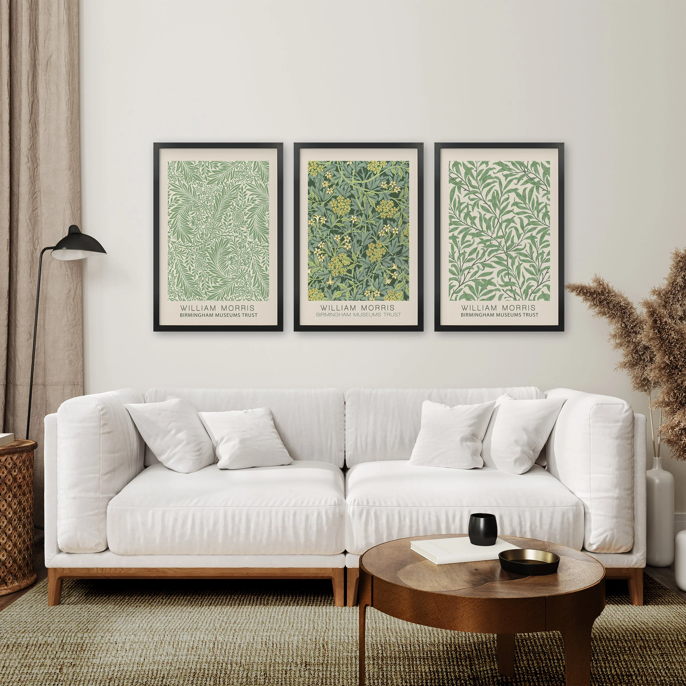 3 Piece William Morris Wall Art Set. Greenery Exhibition Style - Image 4