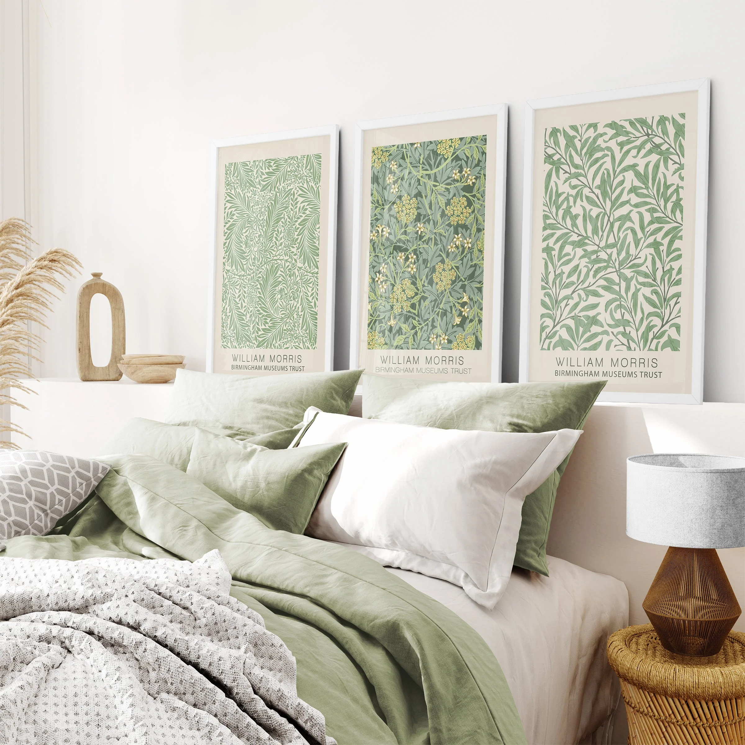 3 Piece William Morris Wall Art Set. Greenery Exhibition Style - Image 5