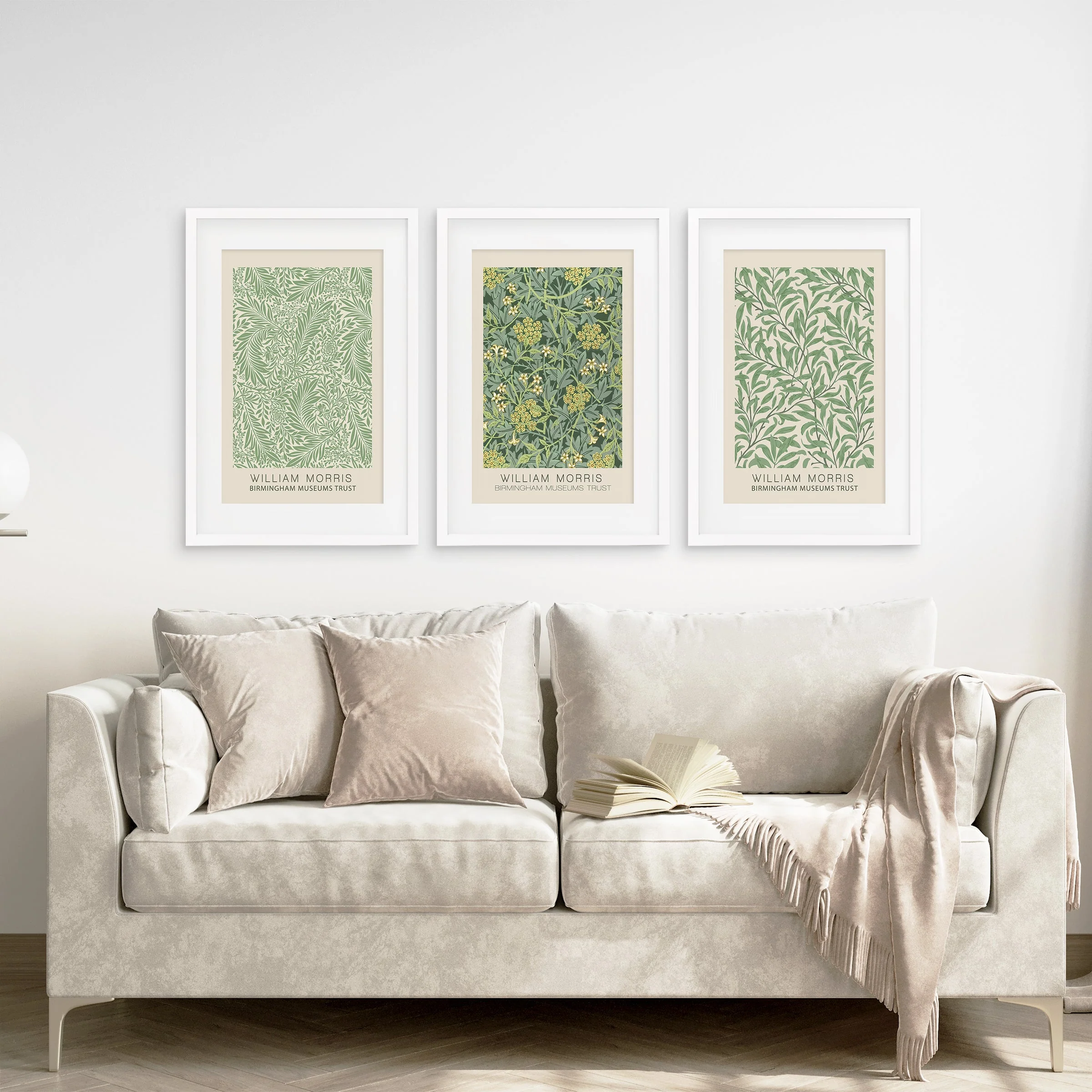 3 Piece William Morris Wall Art Set. Greenery Exhibition Style - Image 6
