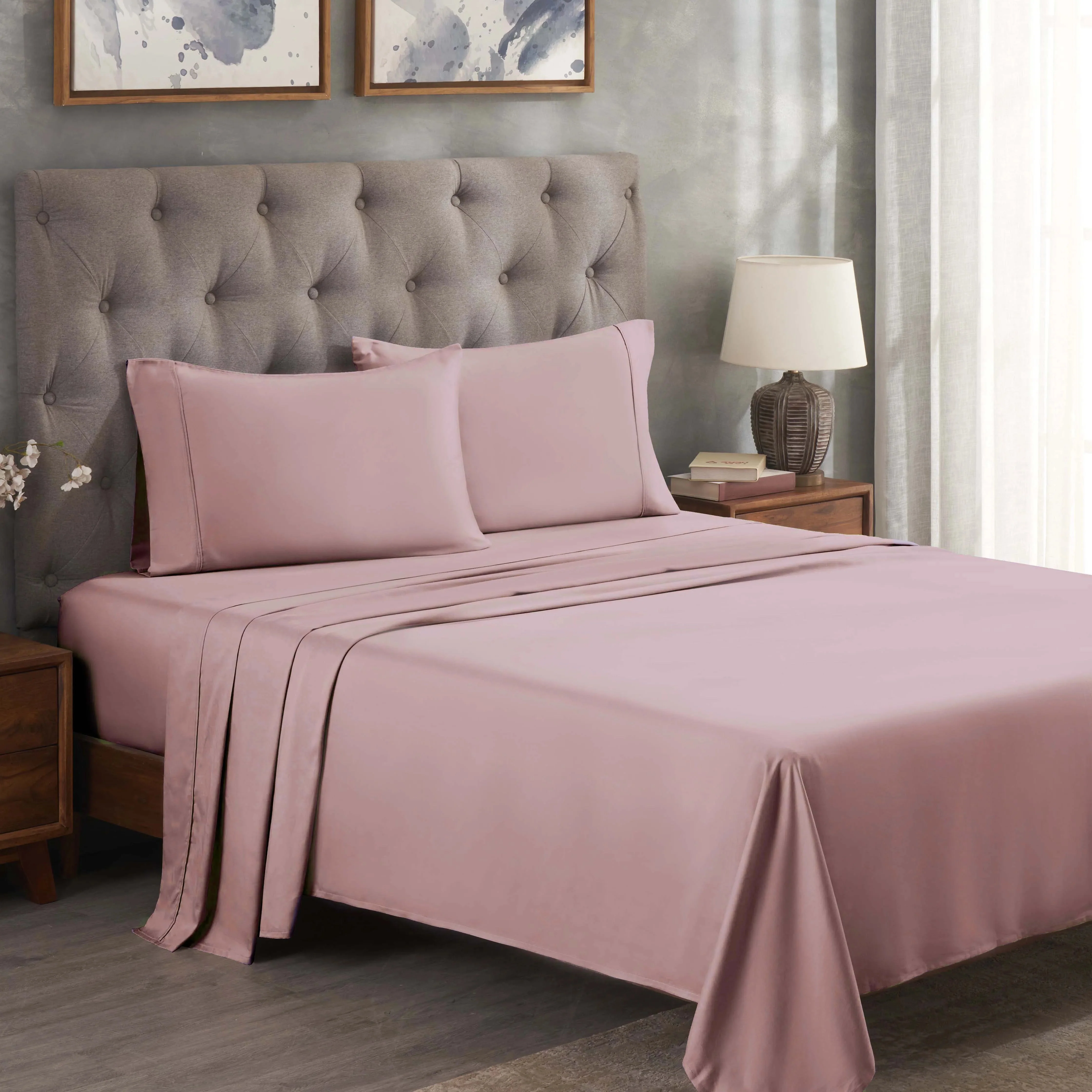 300 Thread Count Egyptian Cotton Sateen Bed Sheet Set - Image 11
