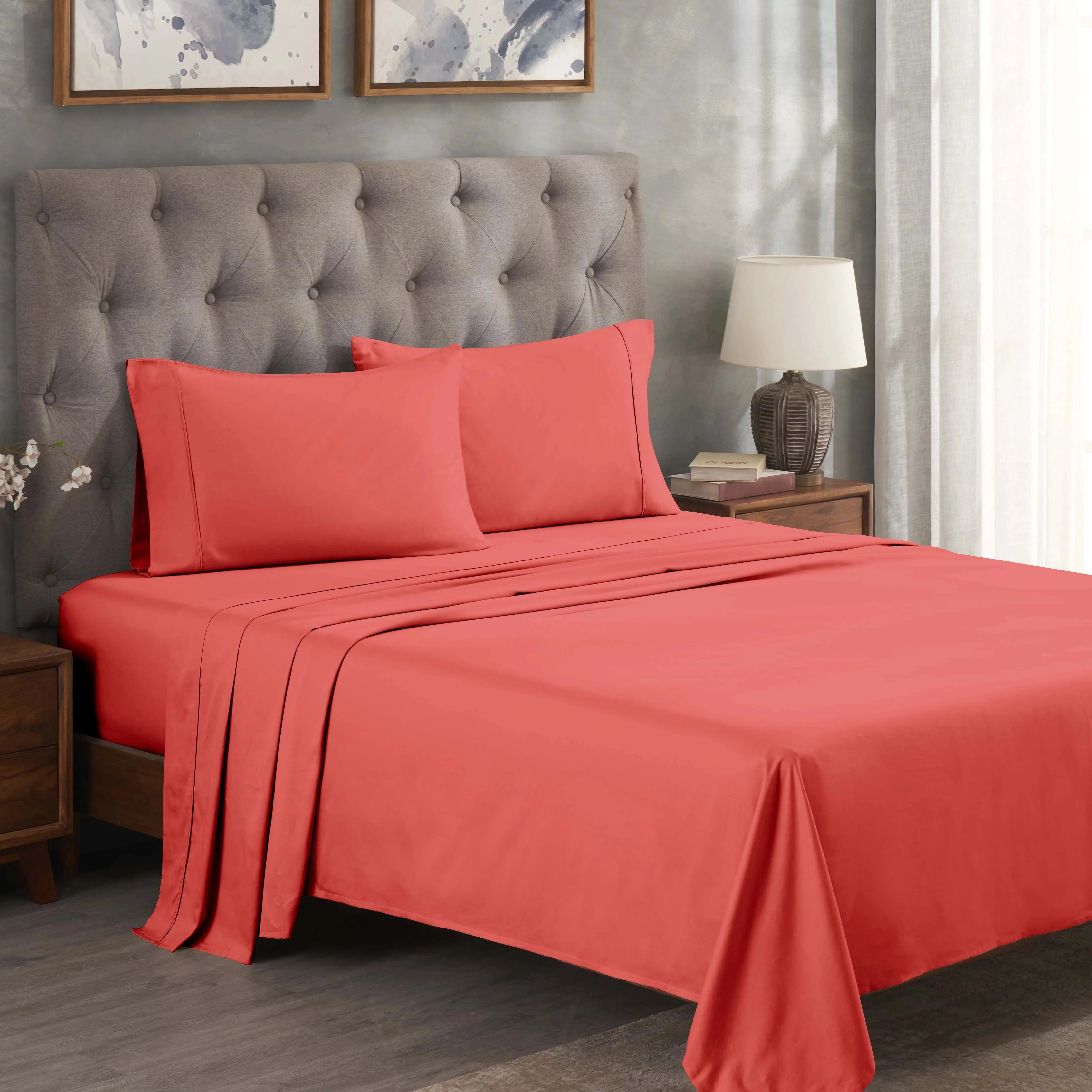 300 Thread Count Egyptian Cotton Sateen Bed Sheet Set - Image 12