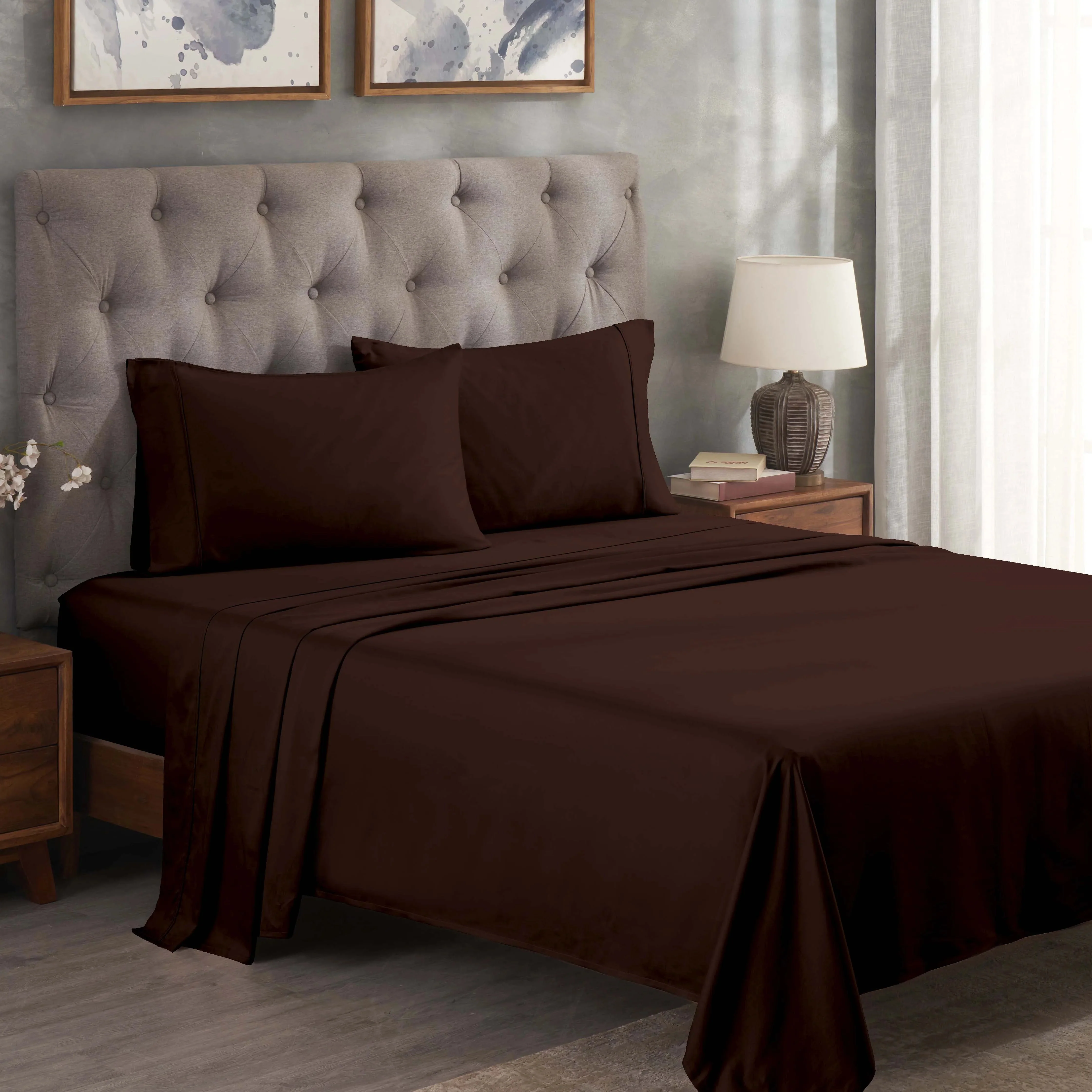 300 Thread Count Egyptian Cotton Sateen Bed Sheet Set - Image 14