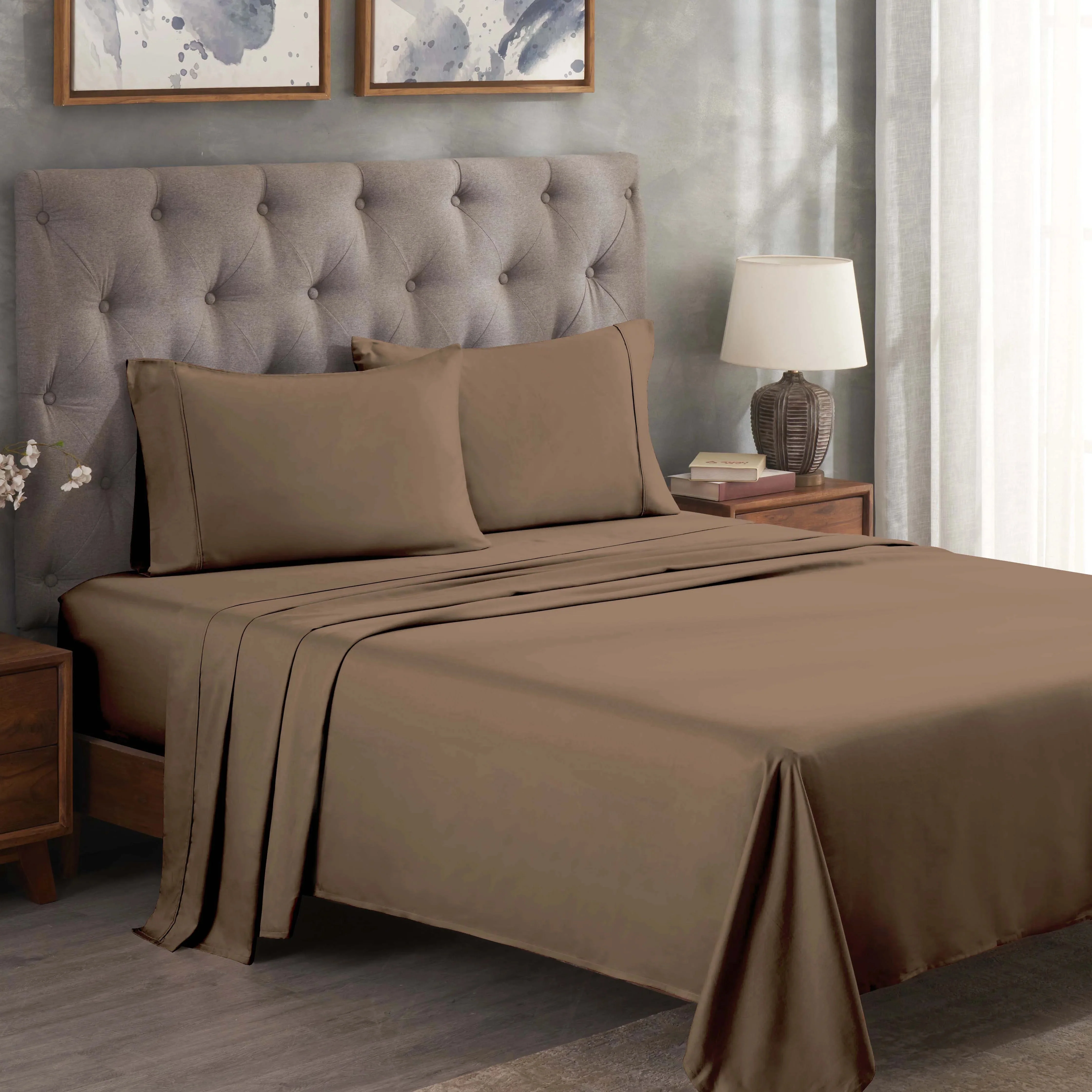 300 Thread Count Egyptian Cotton Sateen Bed Sheet Set - Image 21