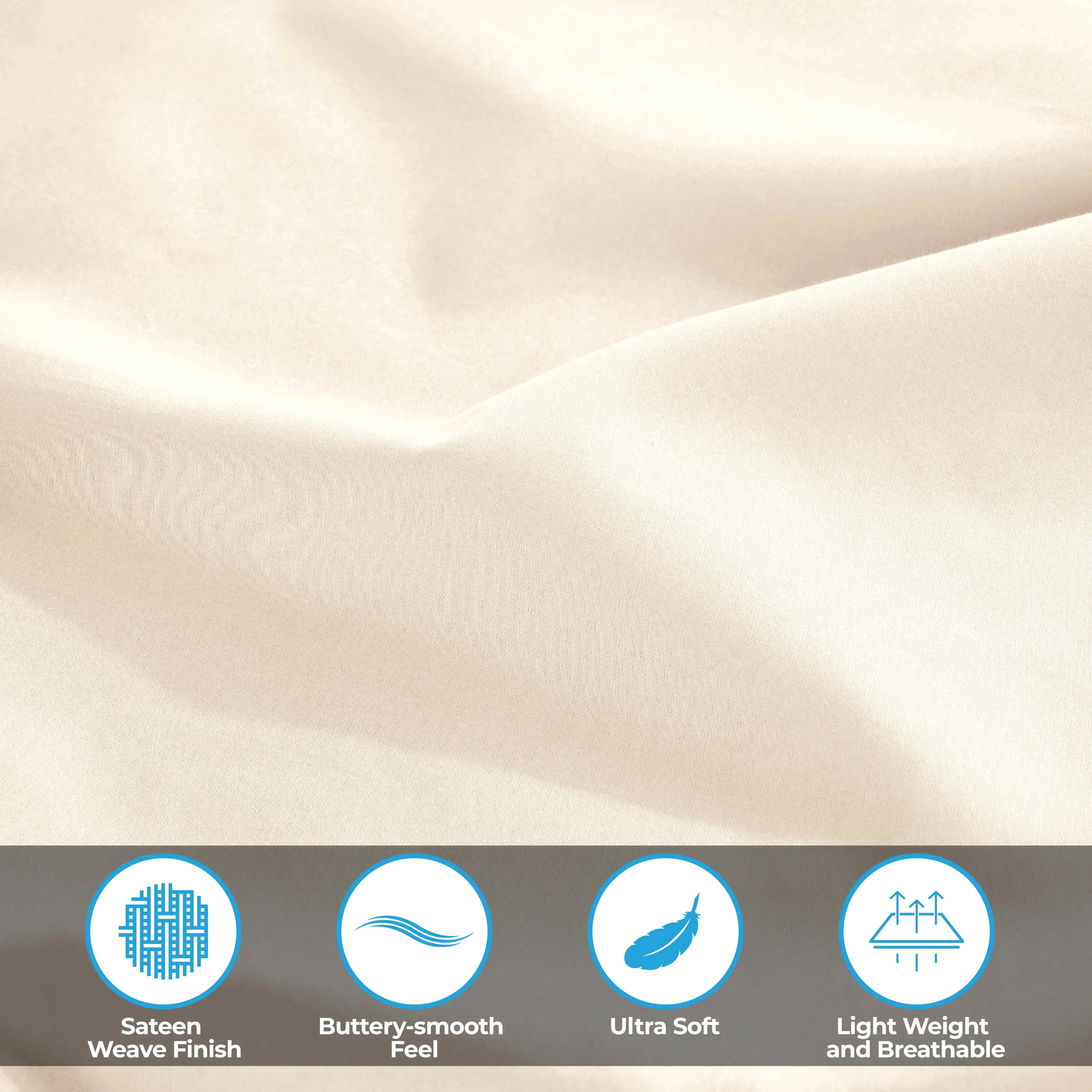 300 Thread Count Egyptian Cotton Sateen Bed Sheet Set - Image 47