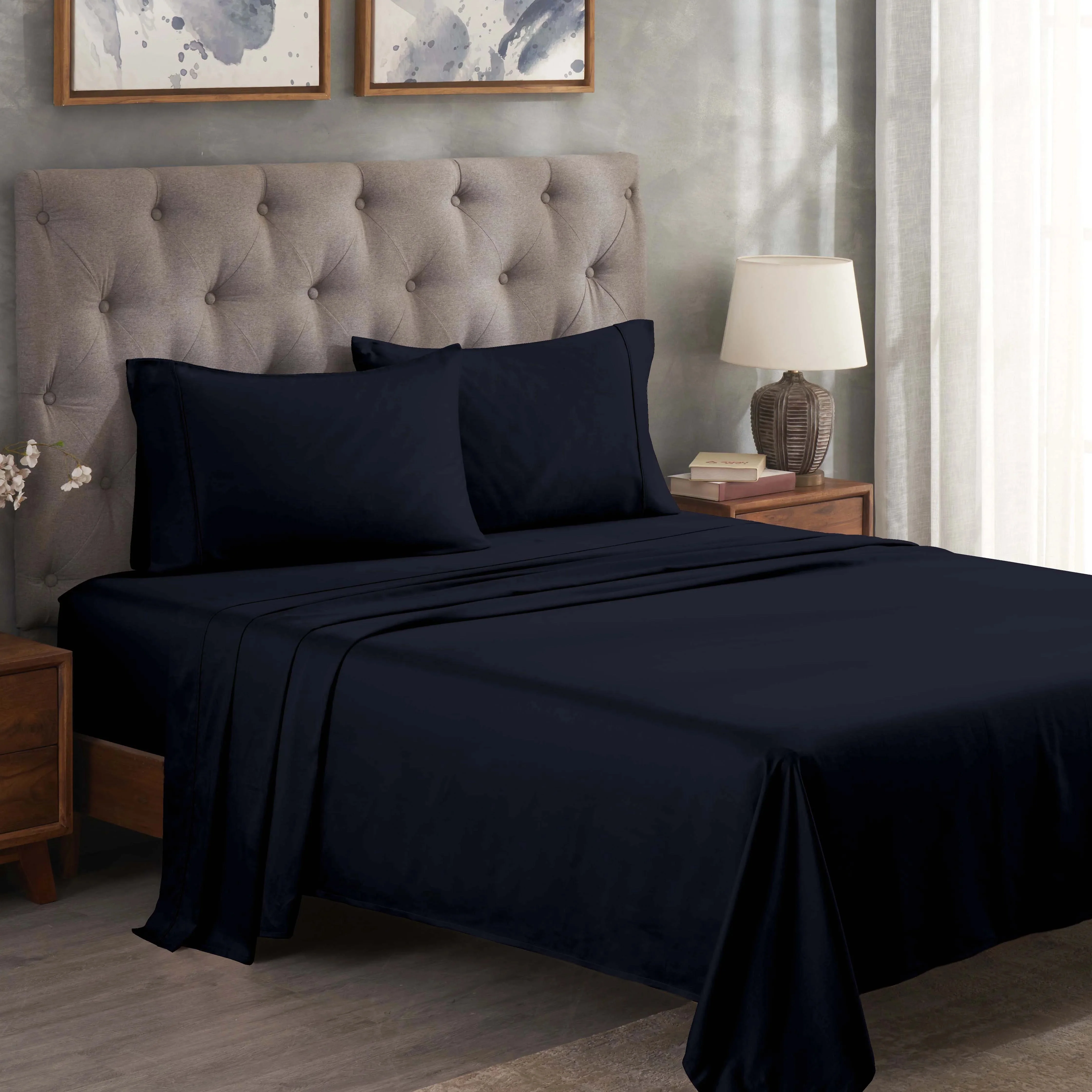 300 Thread Count Egyptian Cotton Sateen Bed Sheet Set - Image 8