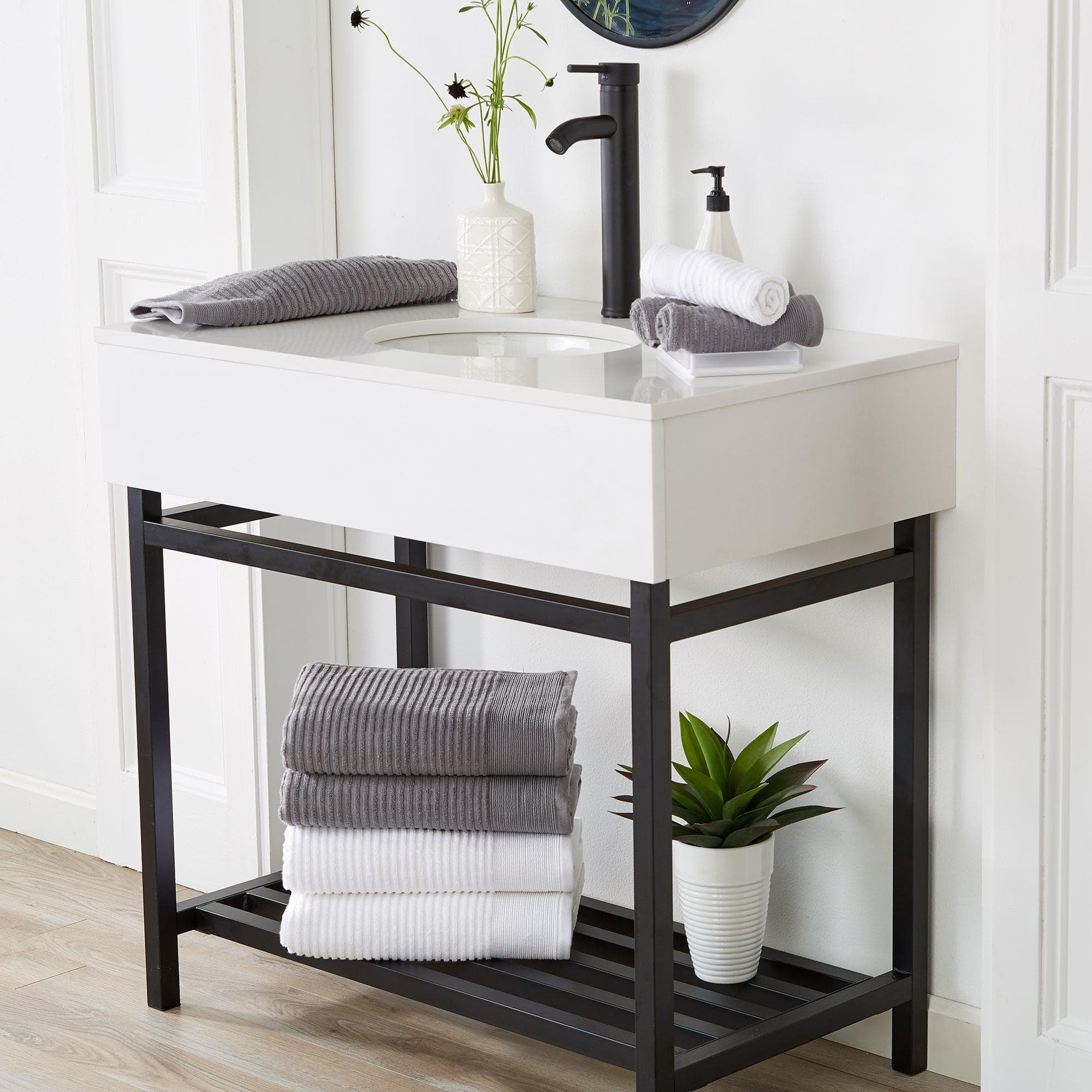 4 Pack Ribbed Hand Towels - Rori Collection - Image 13