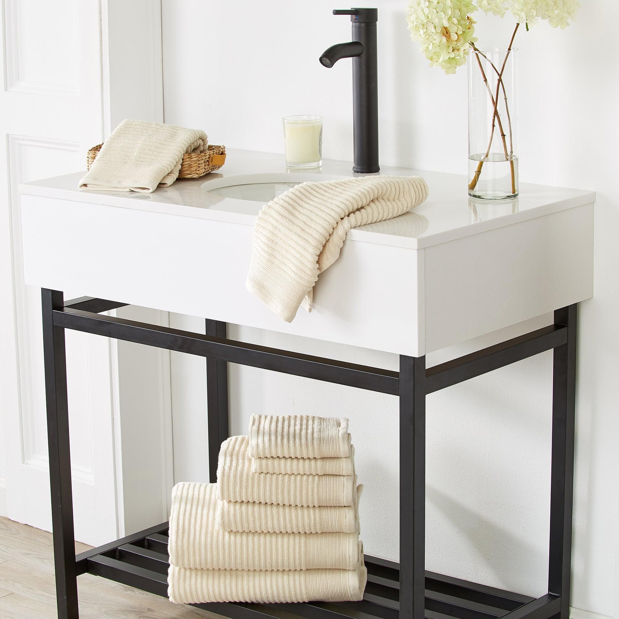 4 Pack Ribbed Hand Towels - Rori Collection - Image 33