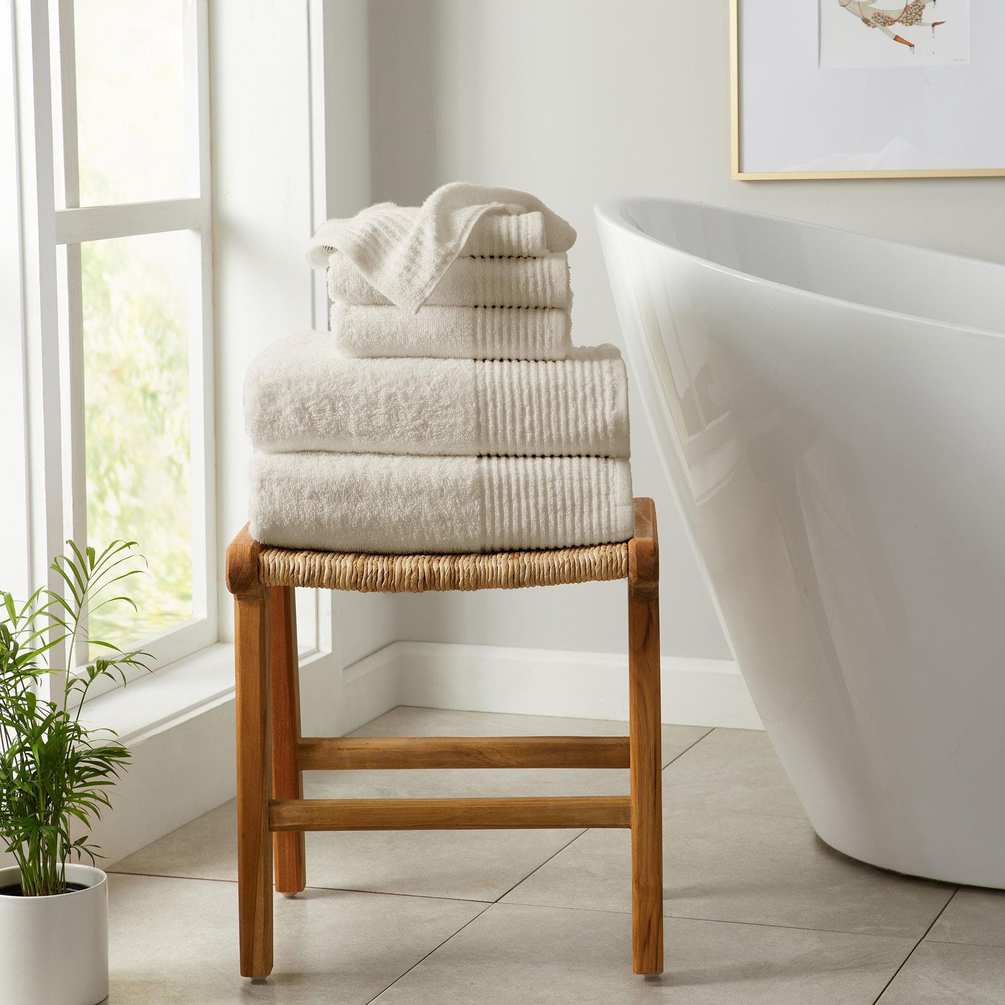 6 Piece Set Cotton Bath Towels - Kasper Collection - Image 31