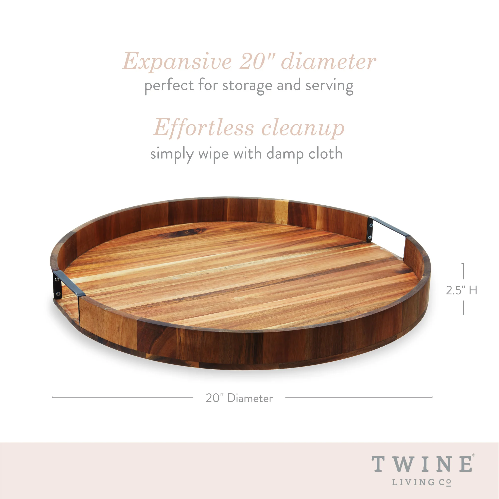 Acacia lazy susan by twine living™ - Image 5