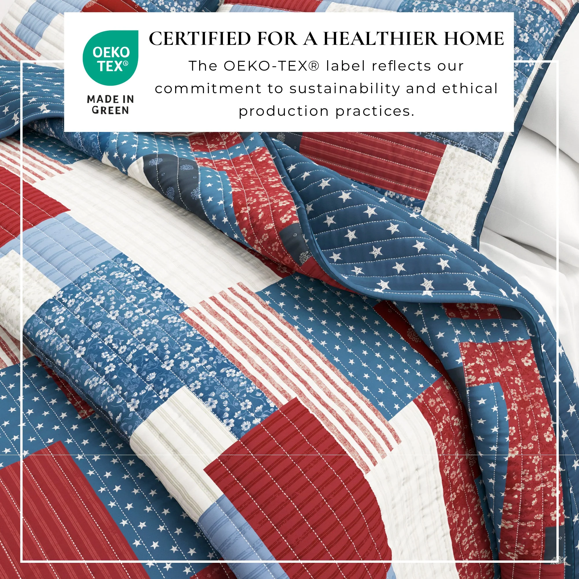 Americana Patchwork Quilt Set - Lowel Collection - Image 5