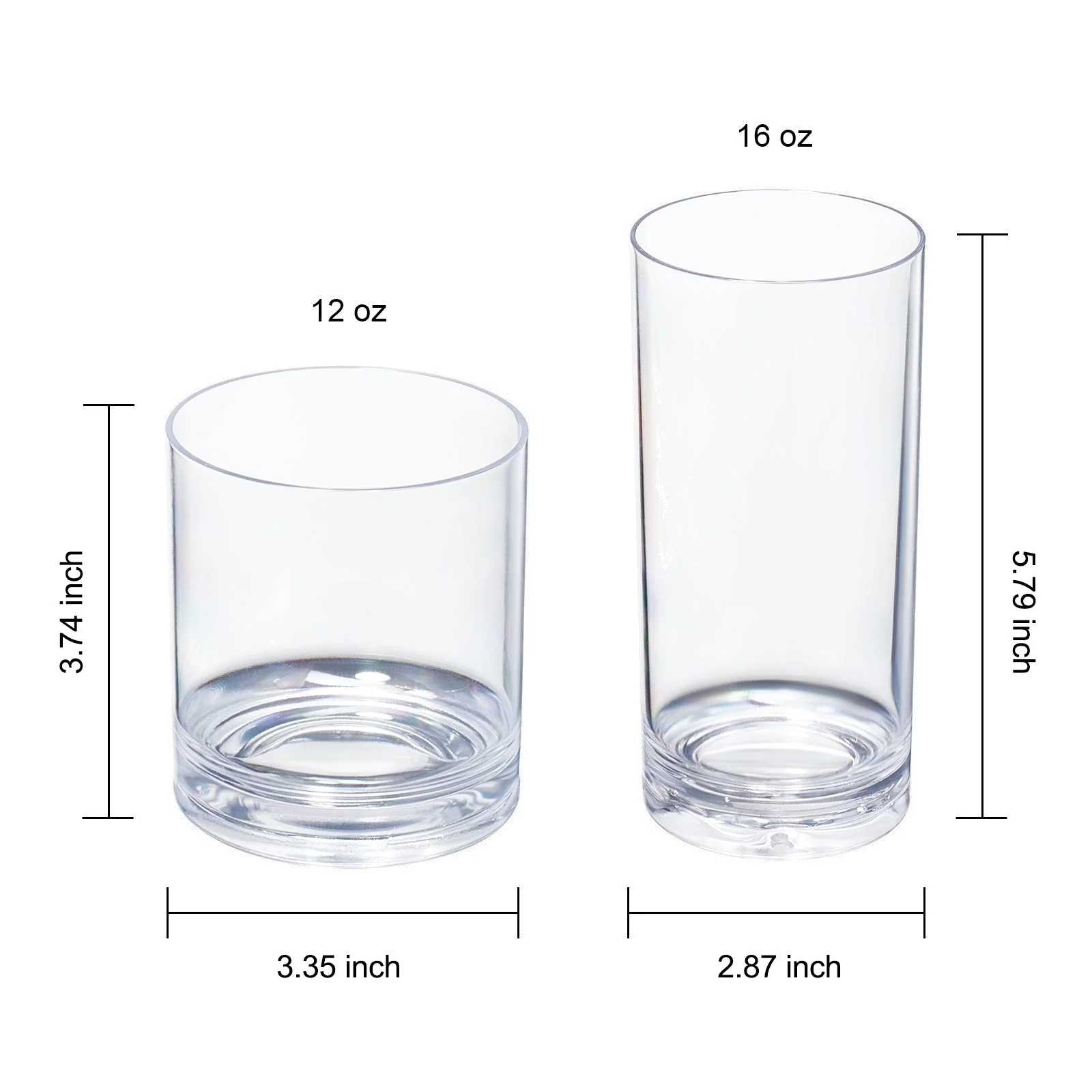 Barcelona Acrylic Lowball & Highball Glassware, Set of 8 - Image 4