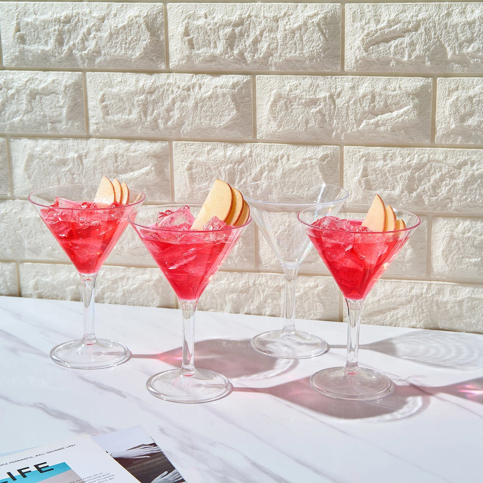 Barcelona Acrylic Martini Cocktail Glassware, Set of 4 - Image 4