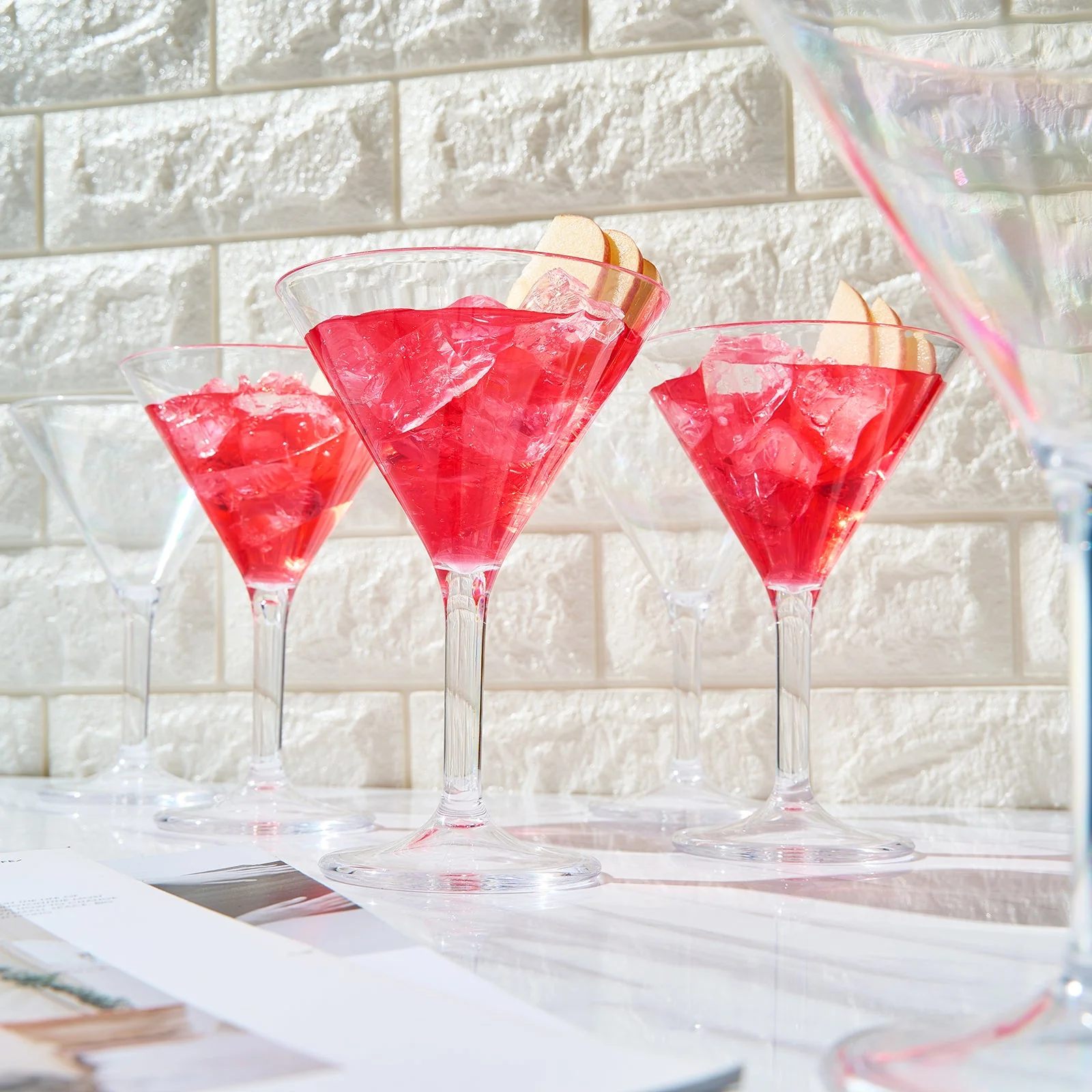 Barcelona Acrylic Martini Cocktail Glassware, Set of 6 - Image 4