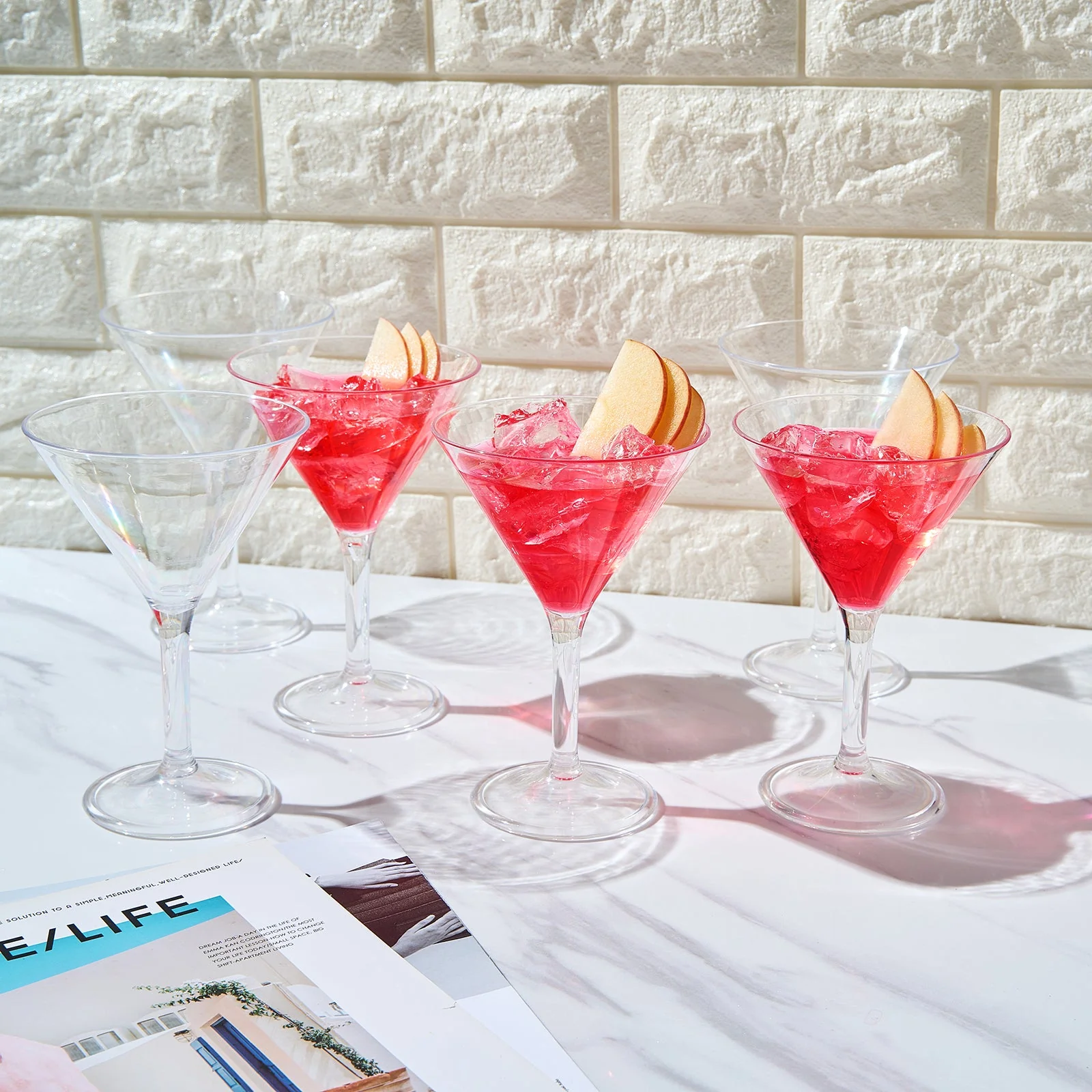 Barcelona Acrylic Martini Cocktail Glassware, Set of 6 - Image 5