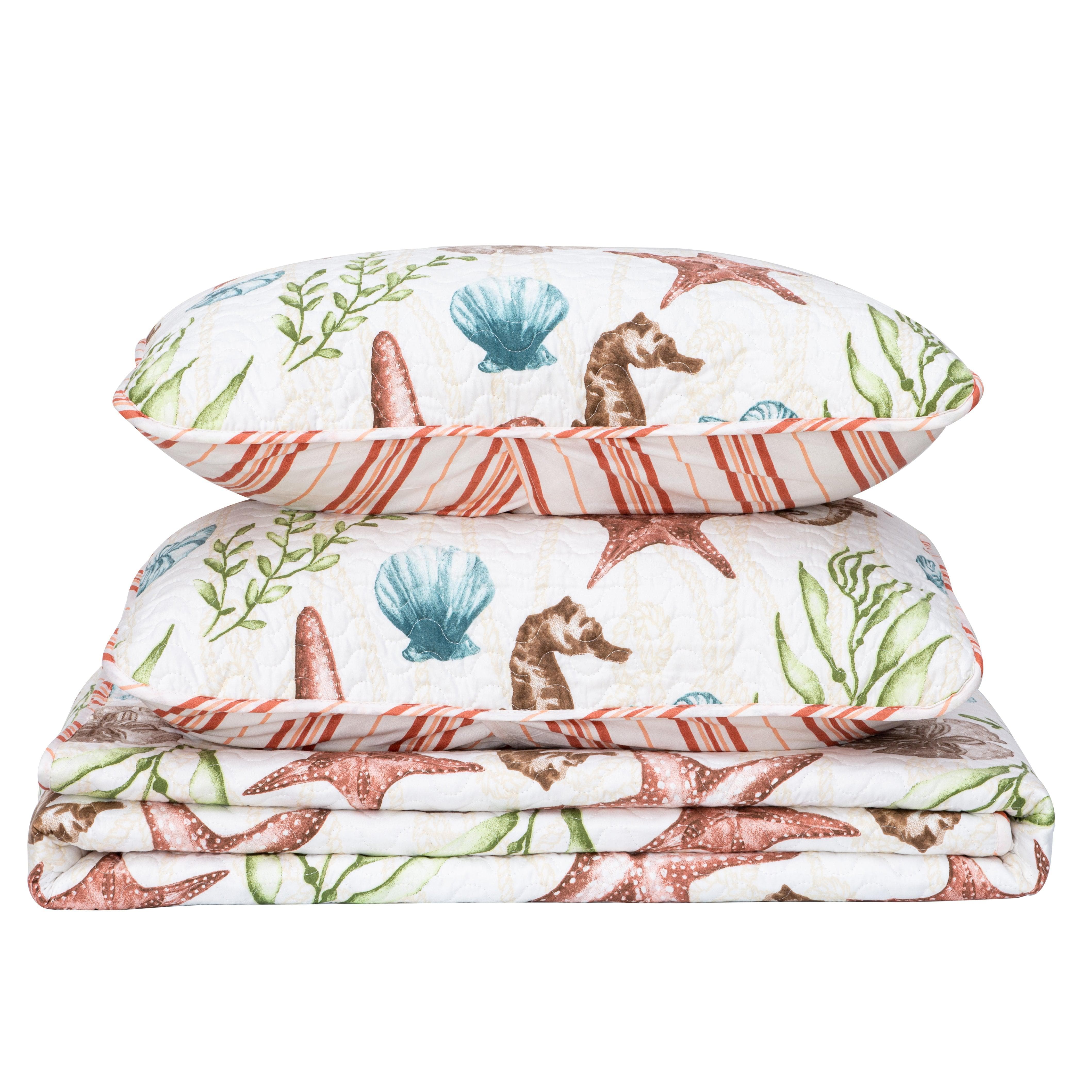 Castaway Coastal Quilt Set with Matching Shams - Image 3