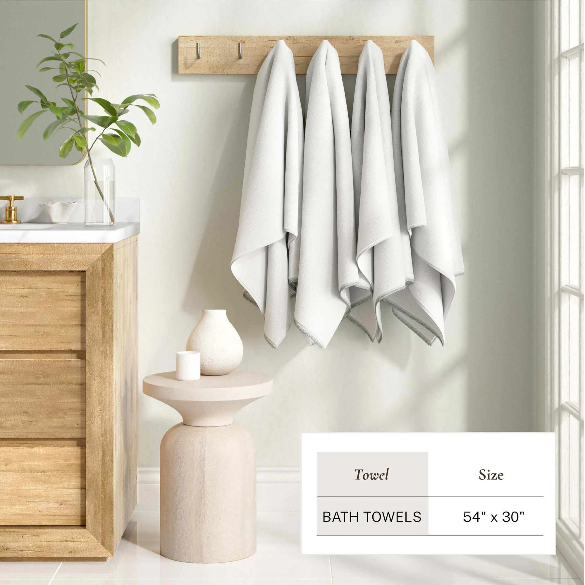 Cotton Border-Stitched 6-Piece Towel Set - Valery Collection - Image 12