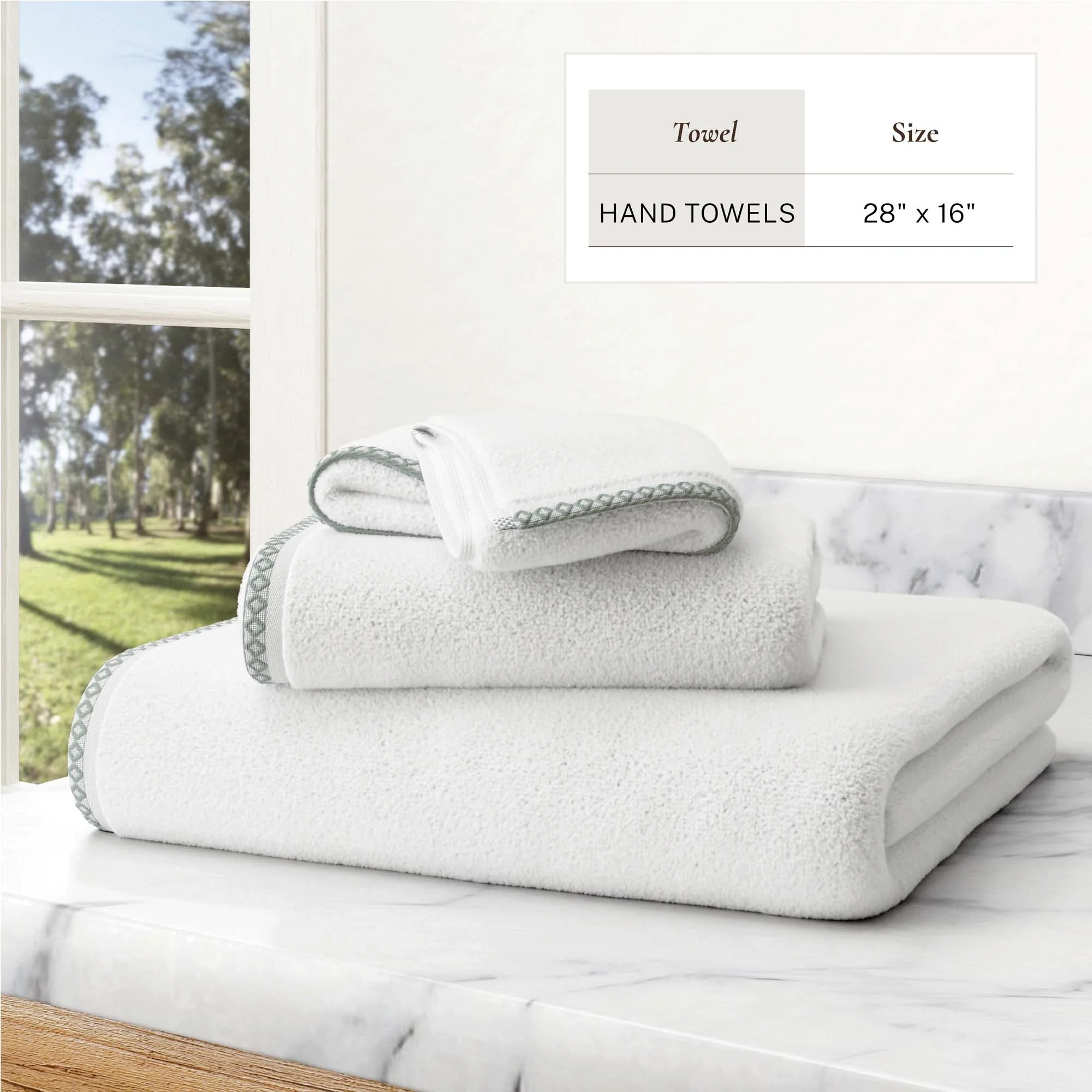 Cotton Border-Stitched 6-Piece Towel Set - Valery Collection - Image 18