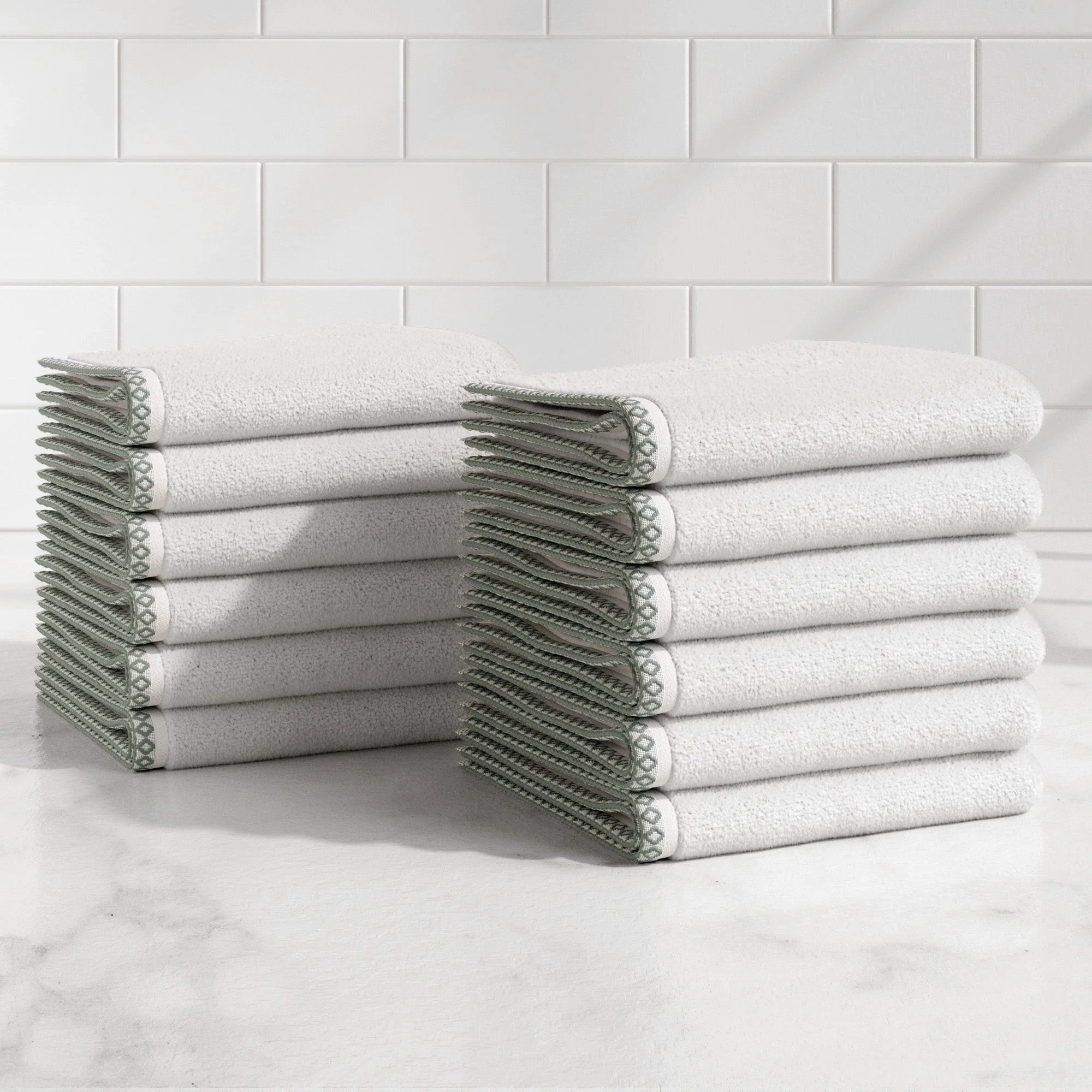 Cotton Border-Stitched 6-Piece Towel Set - Valery Collection - Image 19