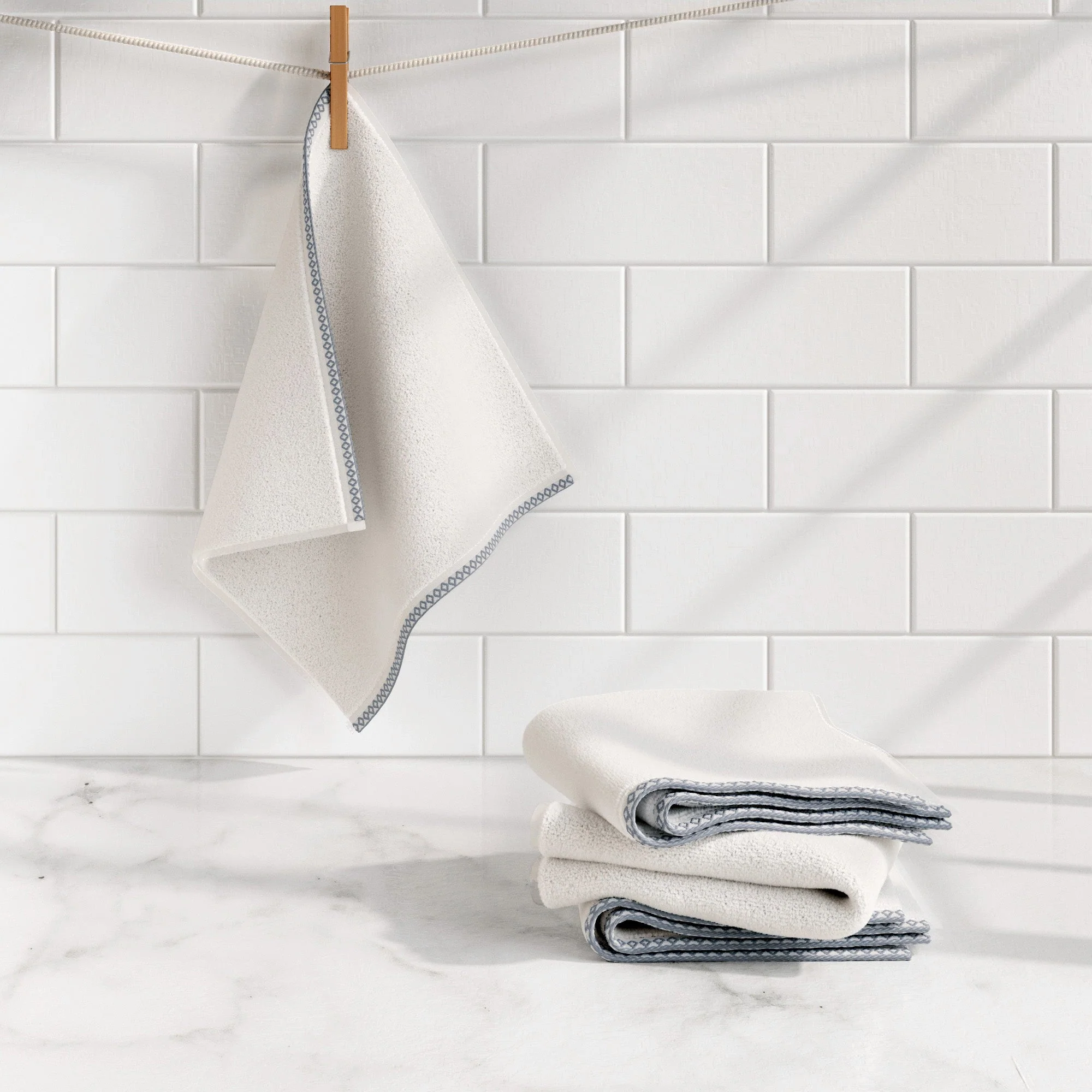 Cotton Border-Stitched 6-Piece Towel Set - Valery Collection - Image 69