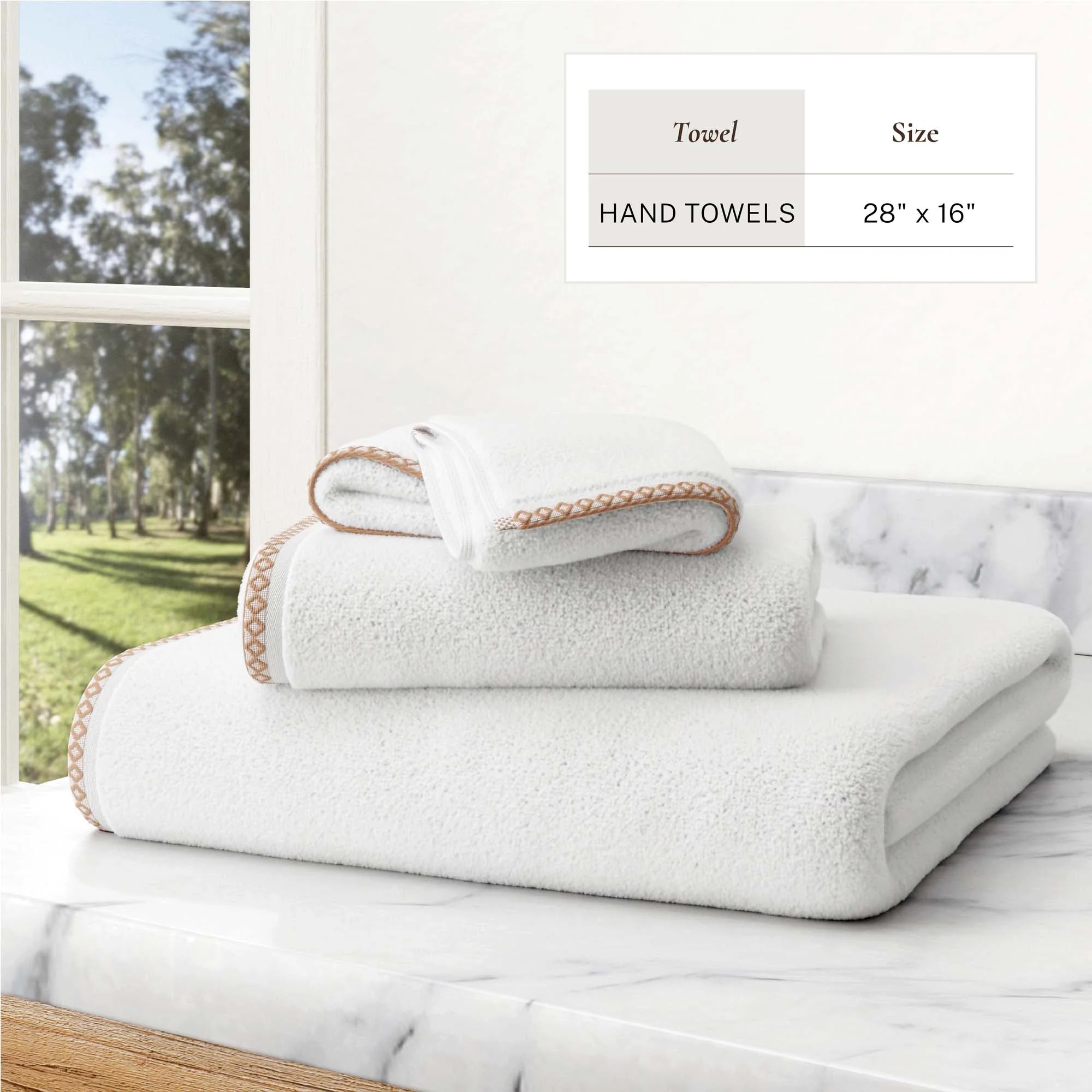 Cotton Border-Stitched 6-Piece Towel Set - Valery Collection - Image 90