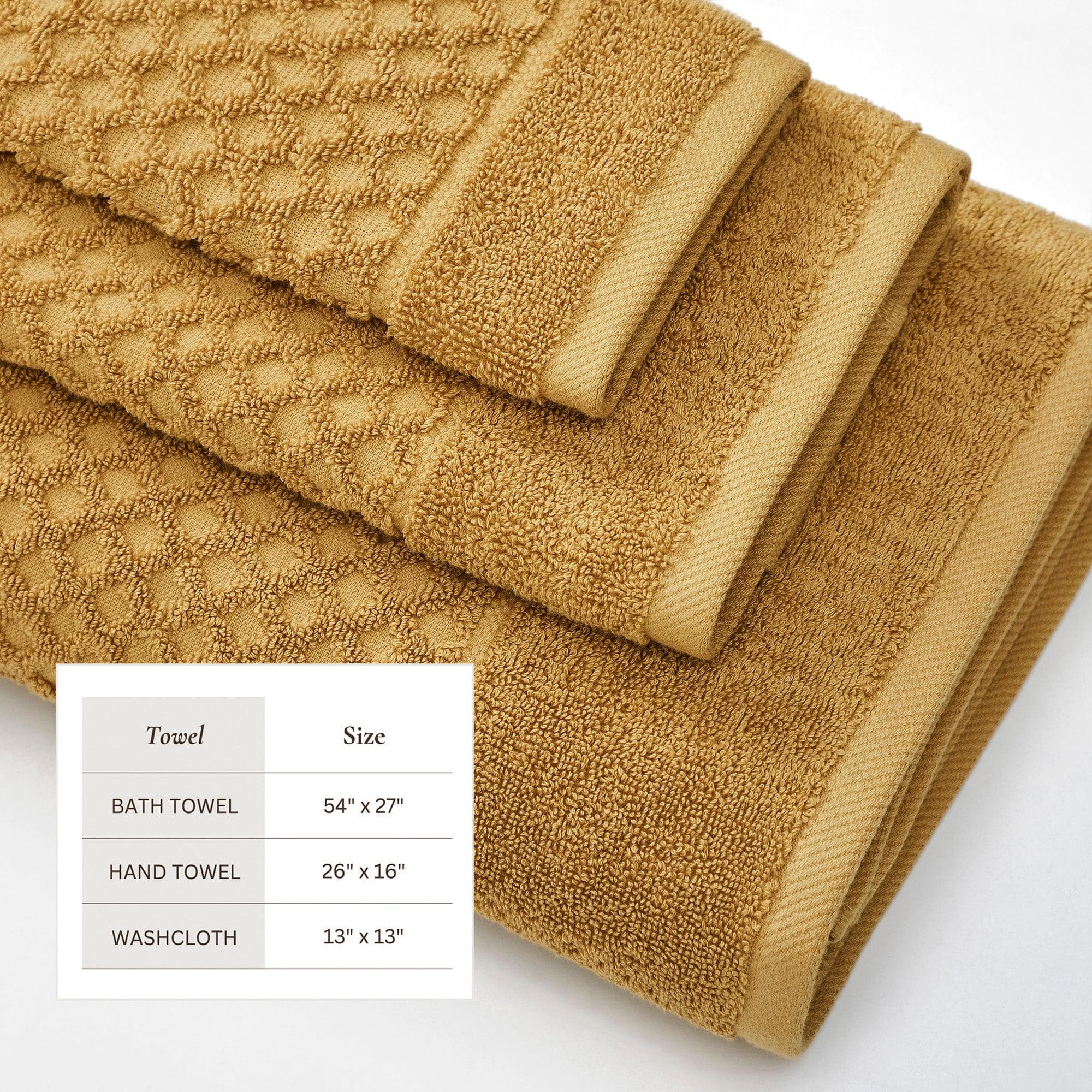 Cotton Diamond Waffle Weave Bath Towel Set - Grayson Collection - Image 109