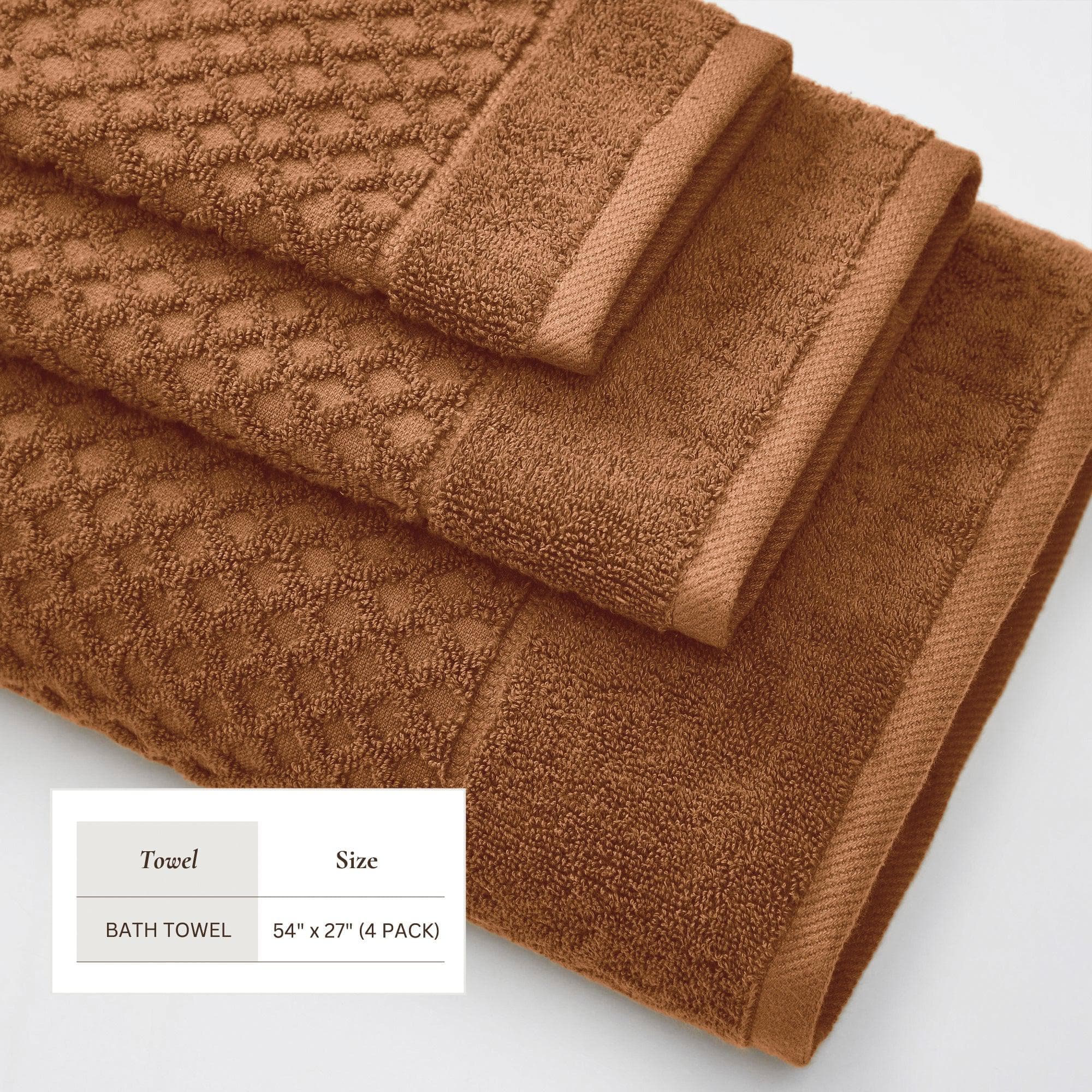 Cotton Diamond Waffle Weave Bath Towel Set - Grayson Collection - Image 120