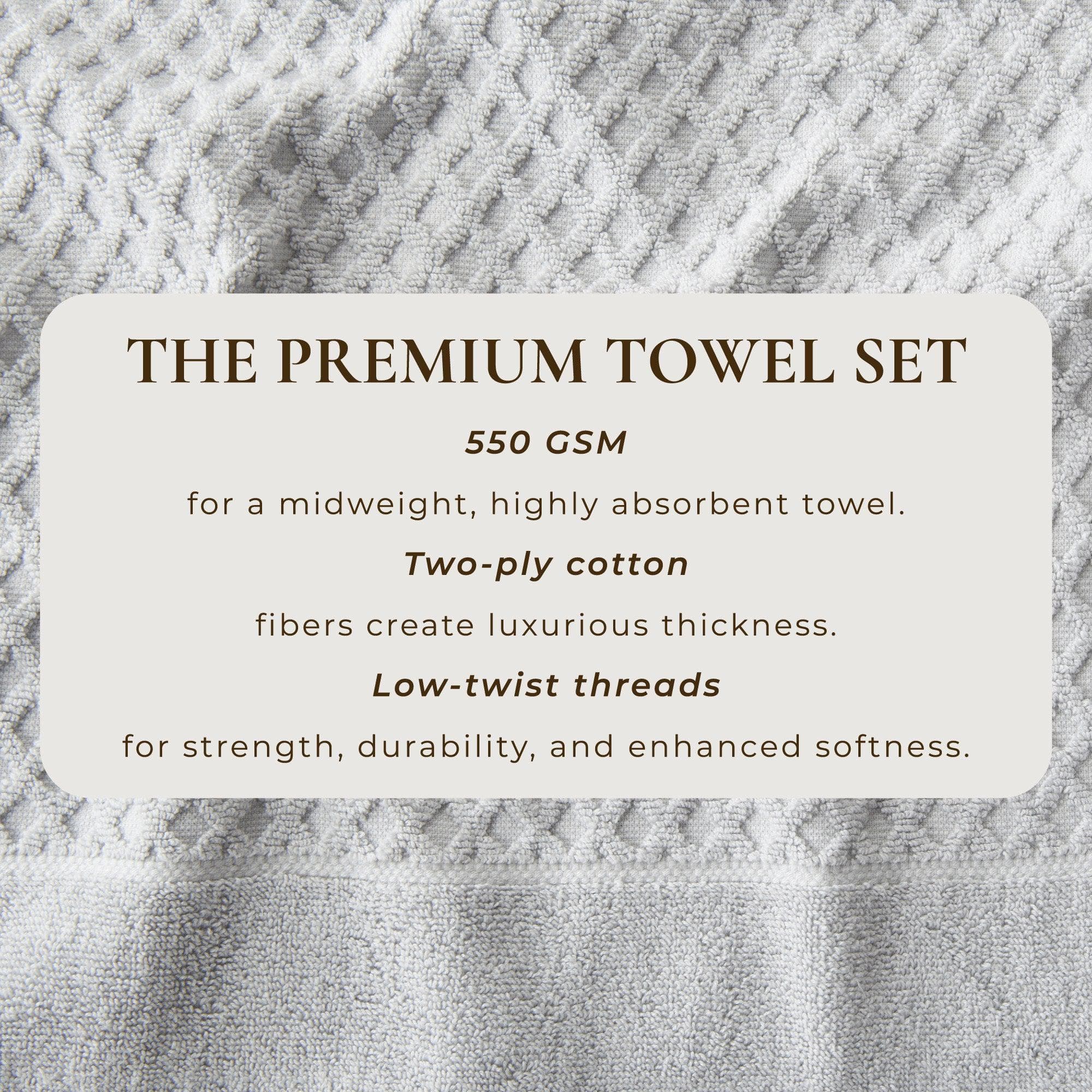 Cotton Diamond Waffle Weave Bath Towel Set - Grayson Collection - Image 132