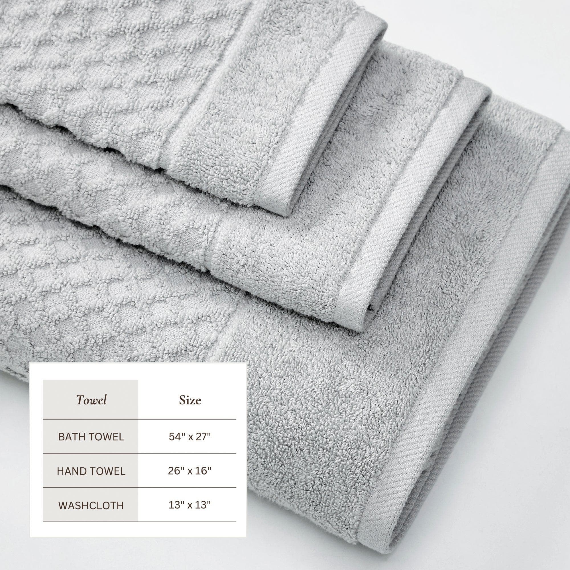 Cotton Diamond Waffle Weave Bath Towel Set - Grayson Collection - Image 133