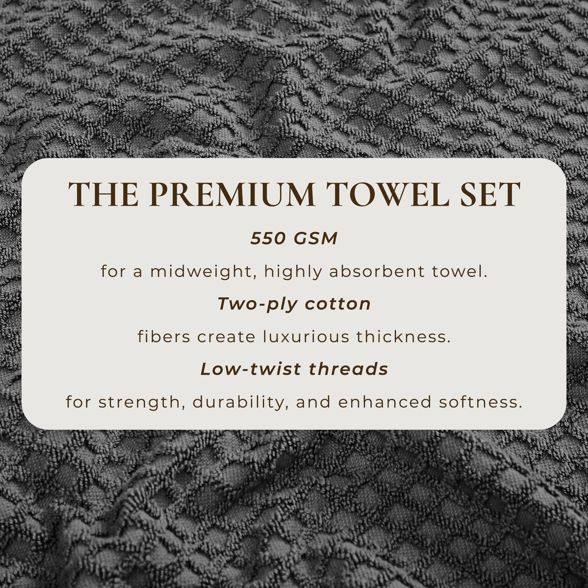 Cotton Diamond Waffle Weave Bath Towel Set - Grayson Collection - Image 146