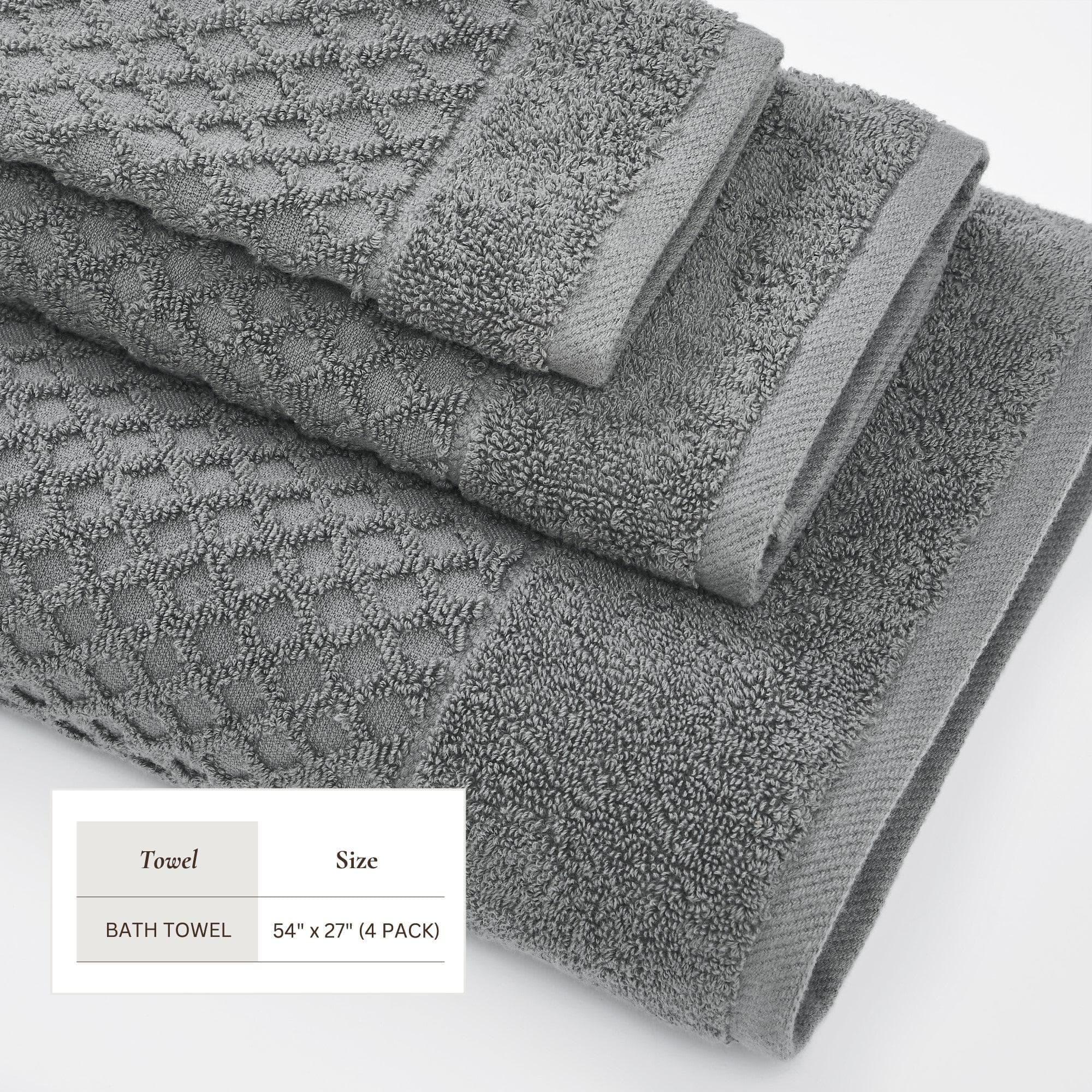 Cotton Diamond Waffle Weave Bath Towel Set - Grayson Collection - Image 148