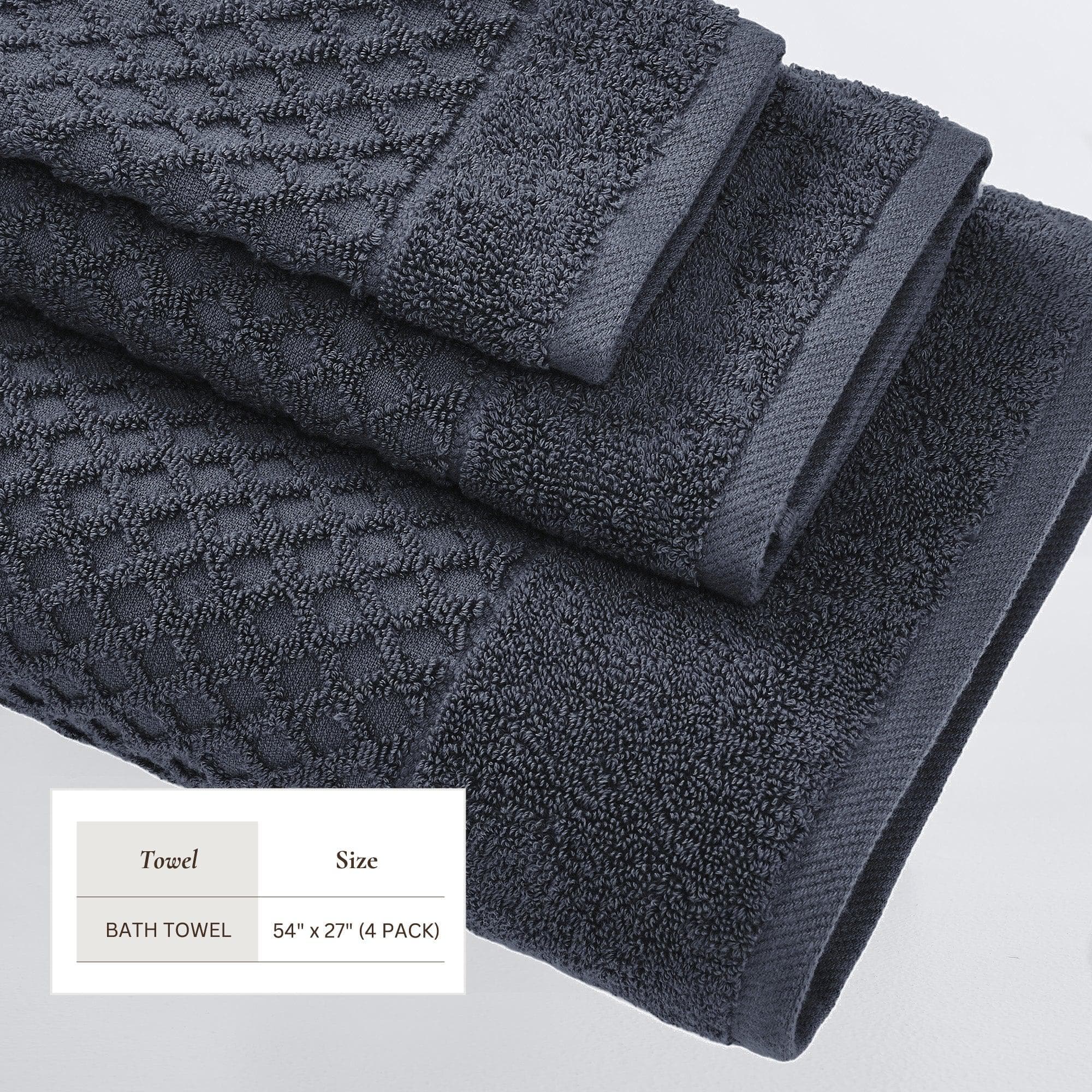 Cotton Diamond Waffle Weave Bath Towel Set - Grayson Collection - Image 158