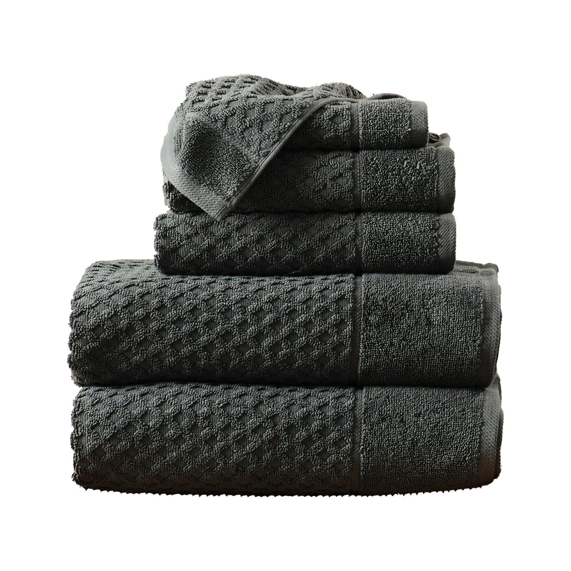 Cotton Diamond Waffle Weave Bath Towel Set - Grayson Collection - Image 161