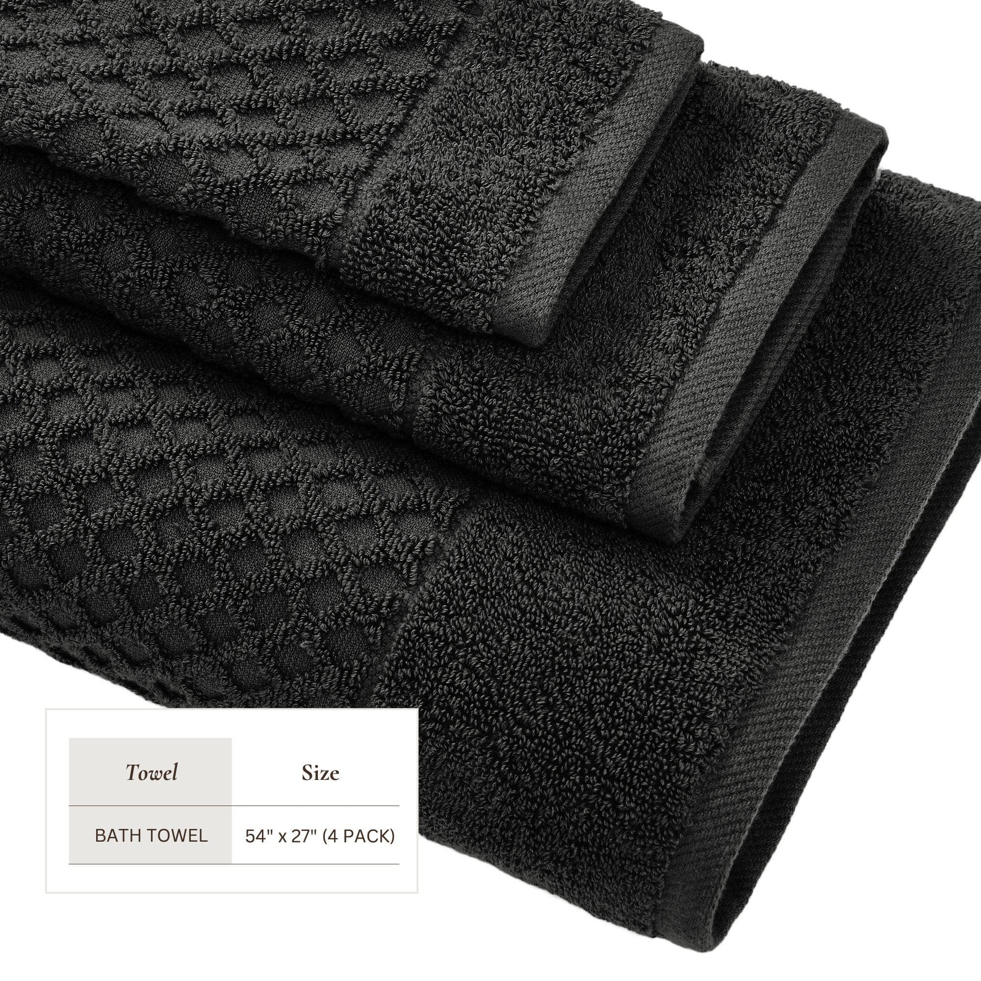 Cotton Diamond Waffle Weave Bath Towel Set - Grayson Collection - Image 168