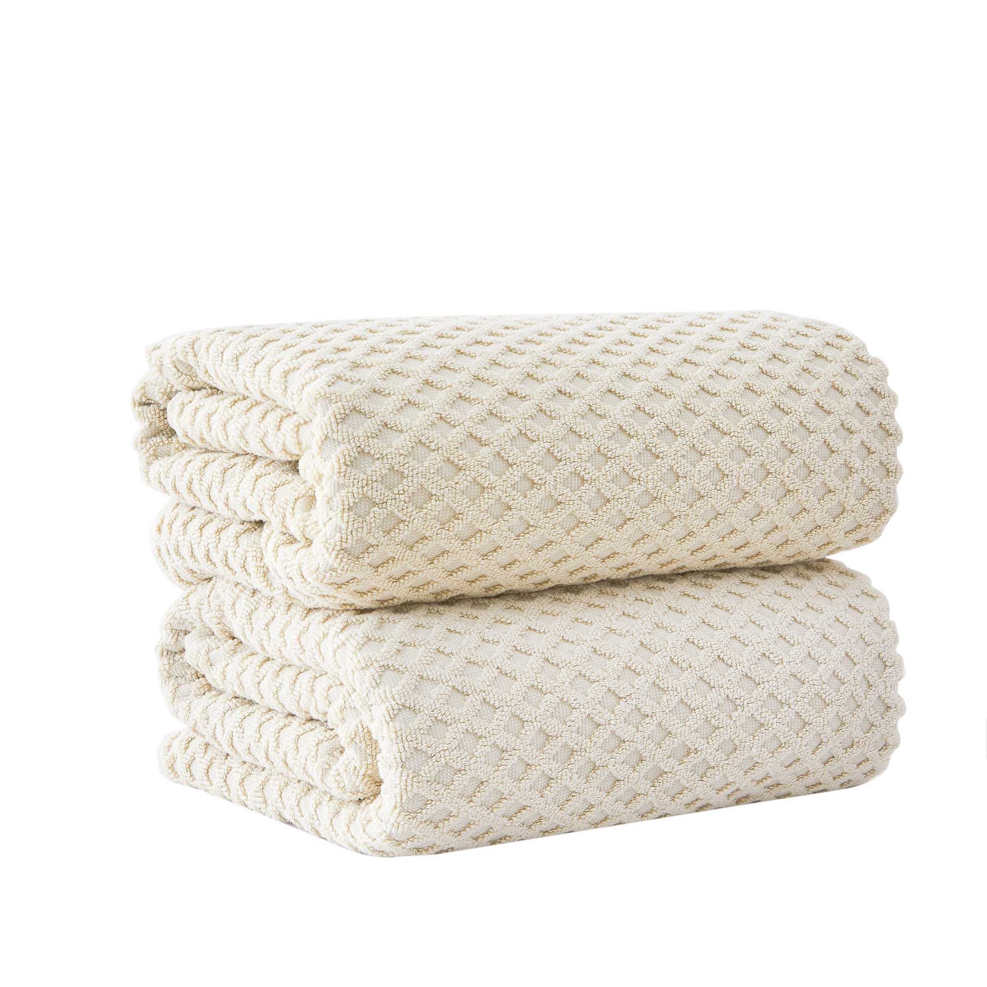 Cotton Diamond Waffle Weave Bath Towel Set - Grayson Collection - Image 174