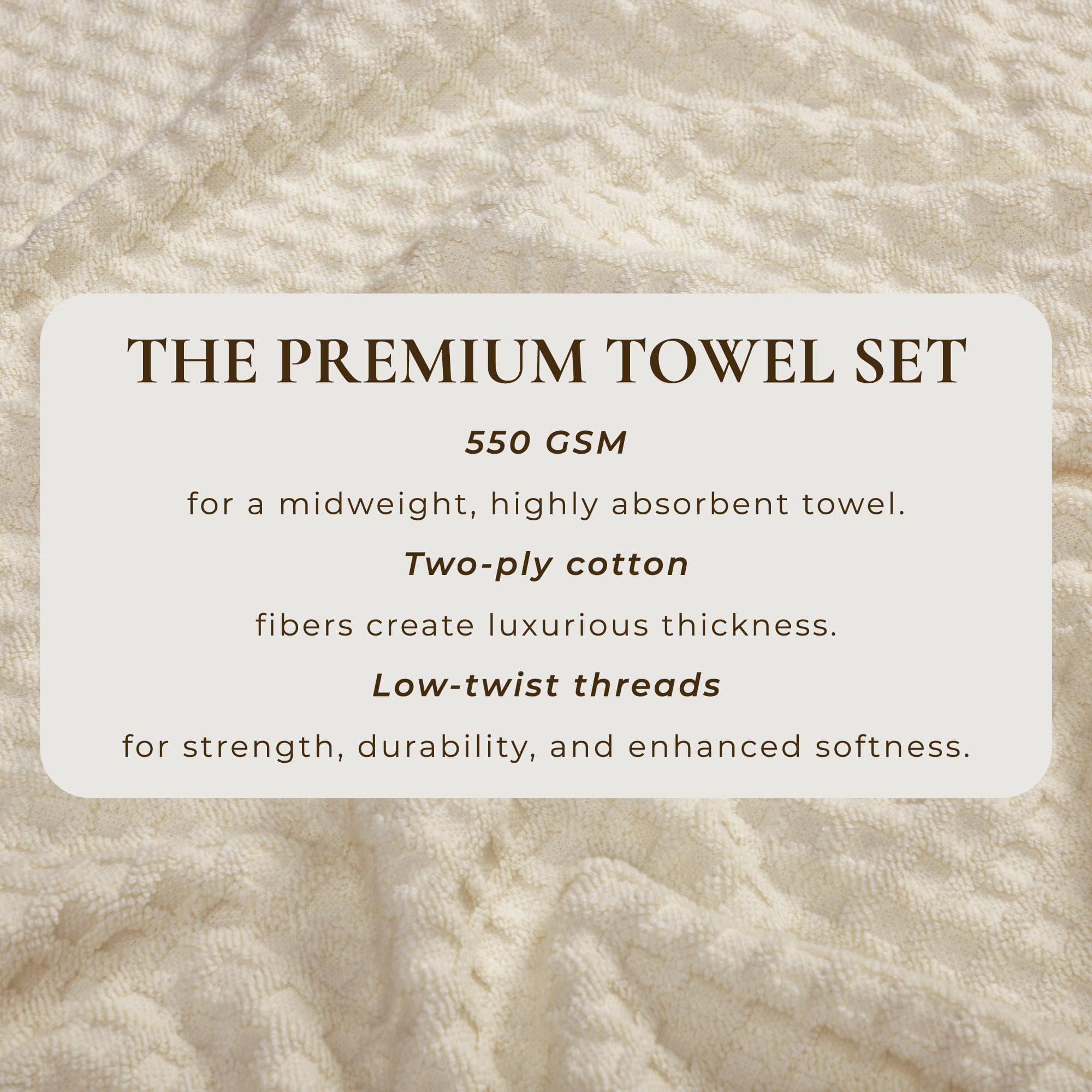 Cotton Diamond Waffle Weave Bath Towel Set - Grayson Collection - Image 178