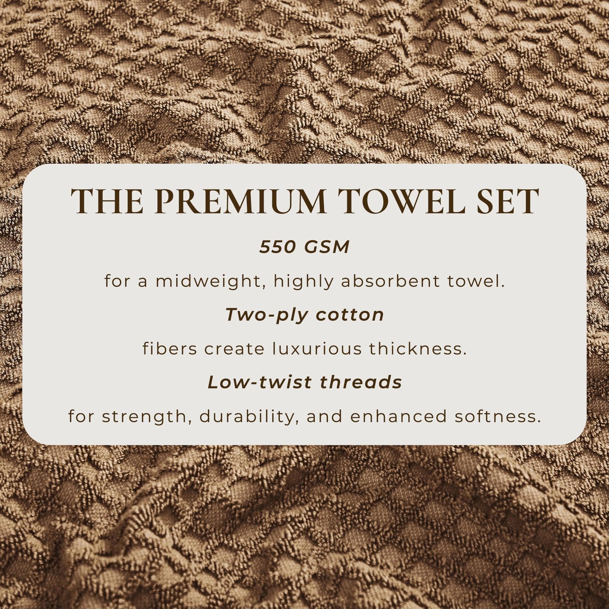 Cotton Diamond Waffle Weave Bath Towel Set - Grayson Collection - Image 192