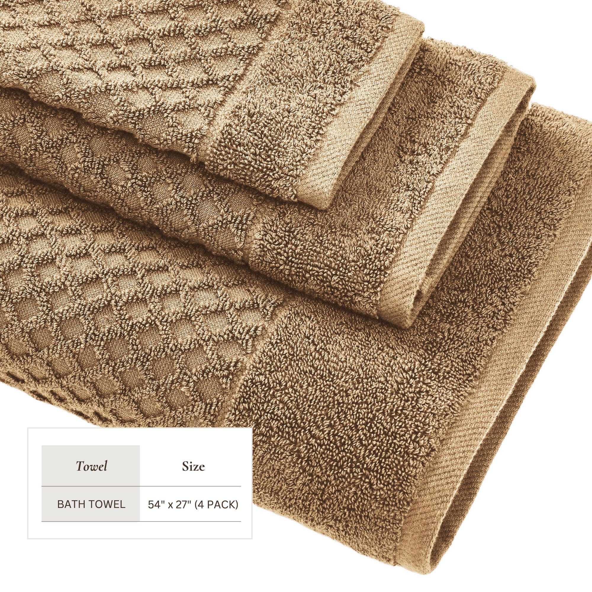 Cotton Diamond Waffle Weave Bath Towel Set - Grayson Collection - Image 193
