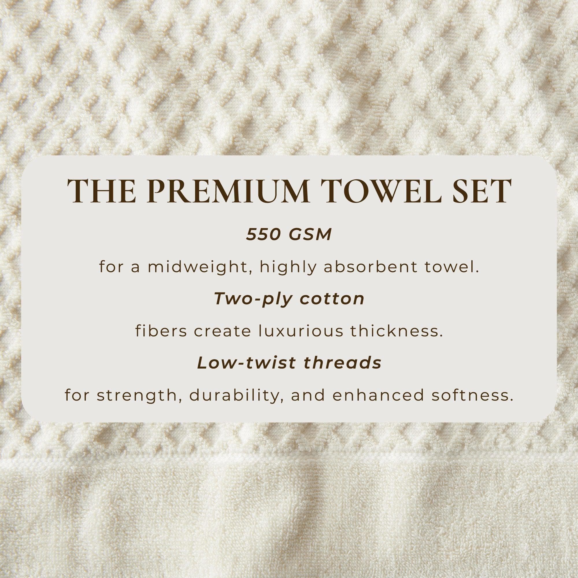 Cotton Diamond Waffle Weave Bath Towel Set - Grayson Collection - Image 20