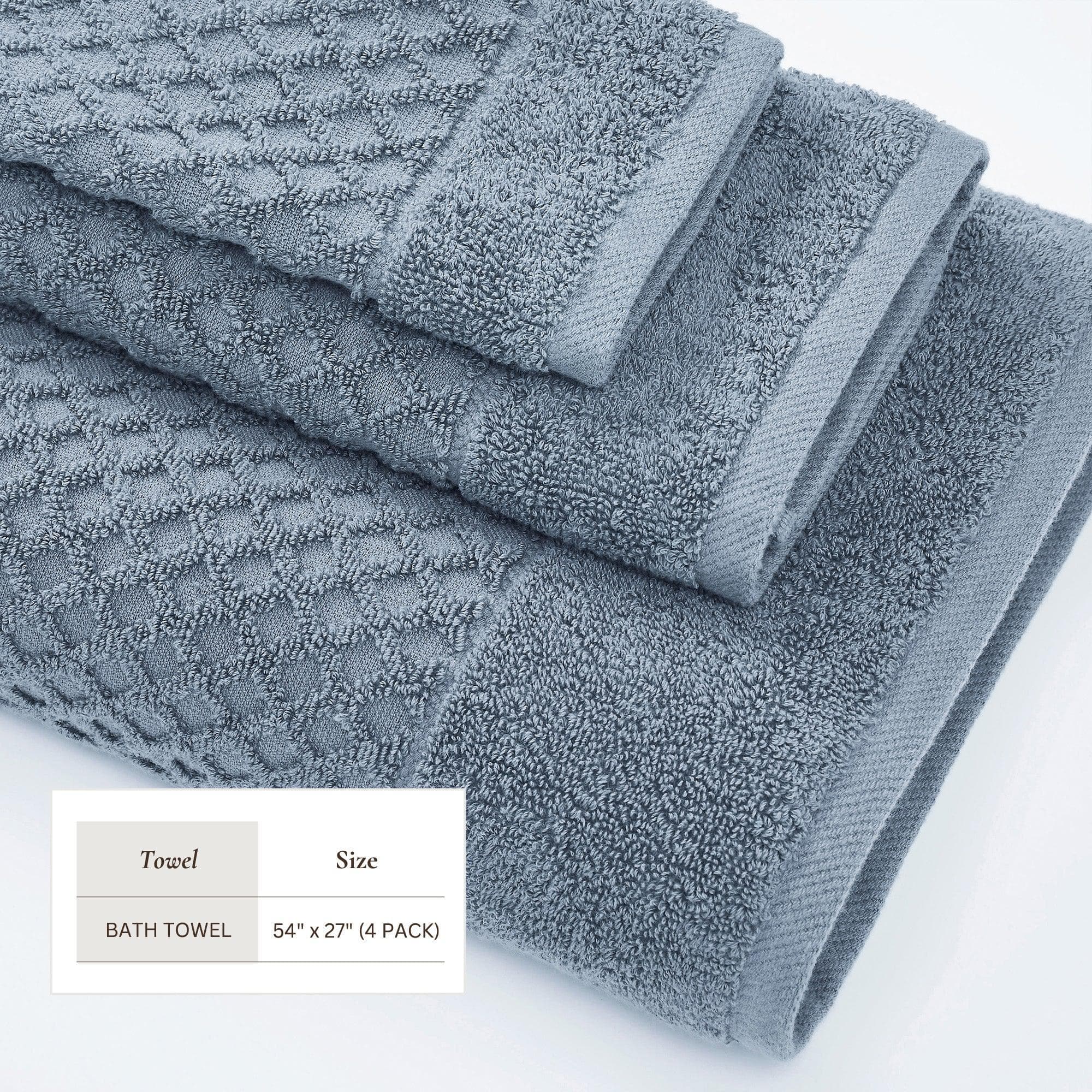 Cotton Diamond Waffle Weave Bath Towel Set - Grayson Collection - Image 208
