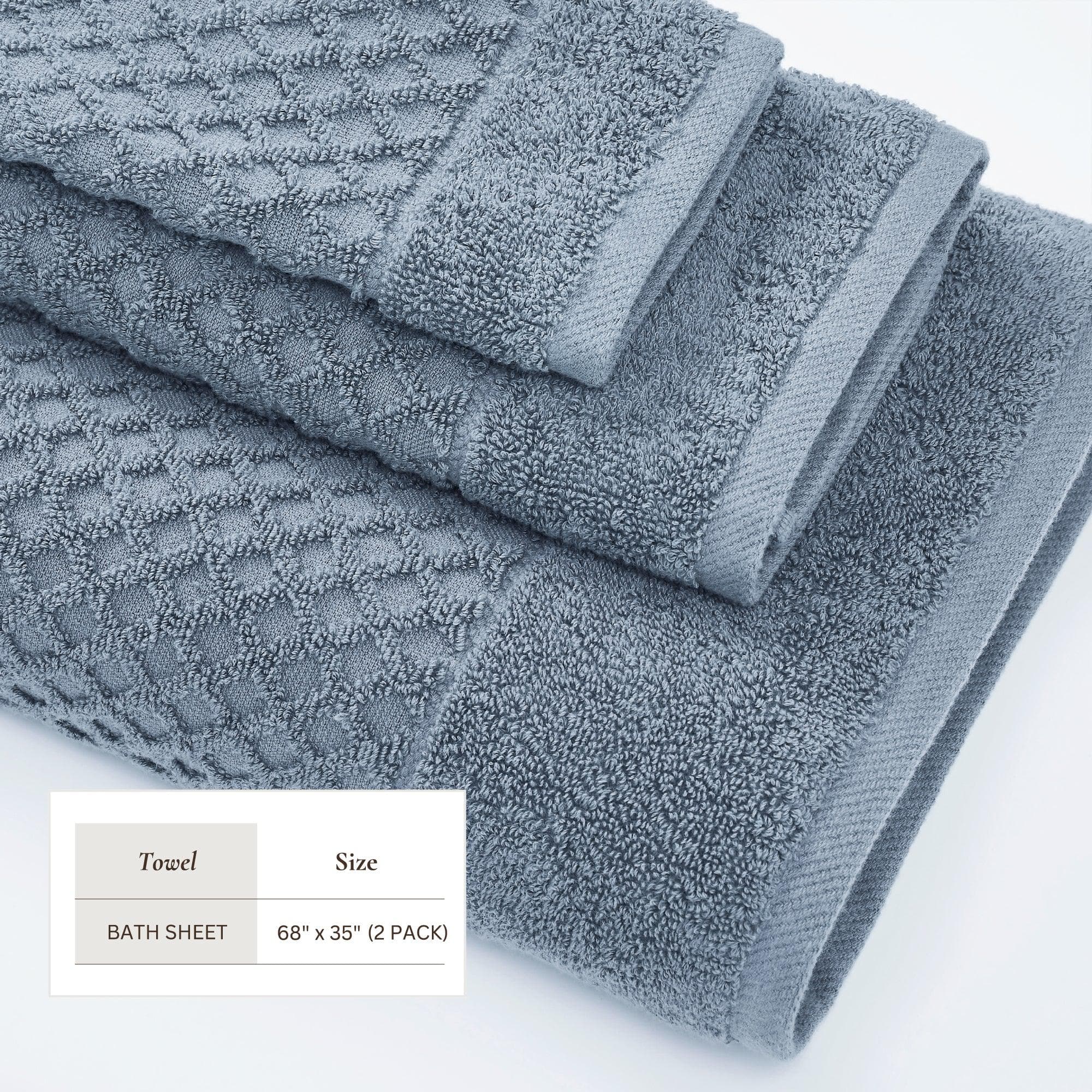 Cotton Diamond Waffle Weave Bath Towel Set - Grayson Collection - Image 209