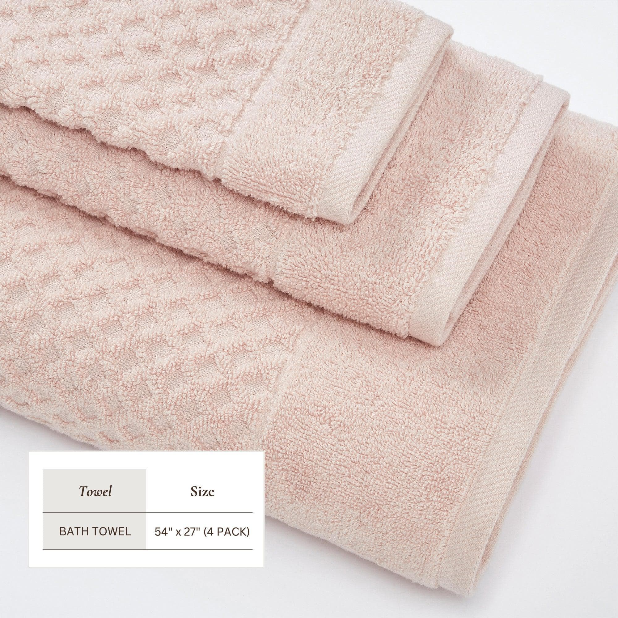 Cotton Diamond Waffle Weave Bath Towel Set - Grayson Collection - Image 46