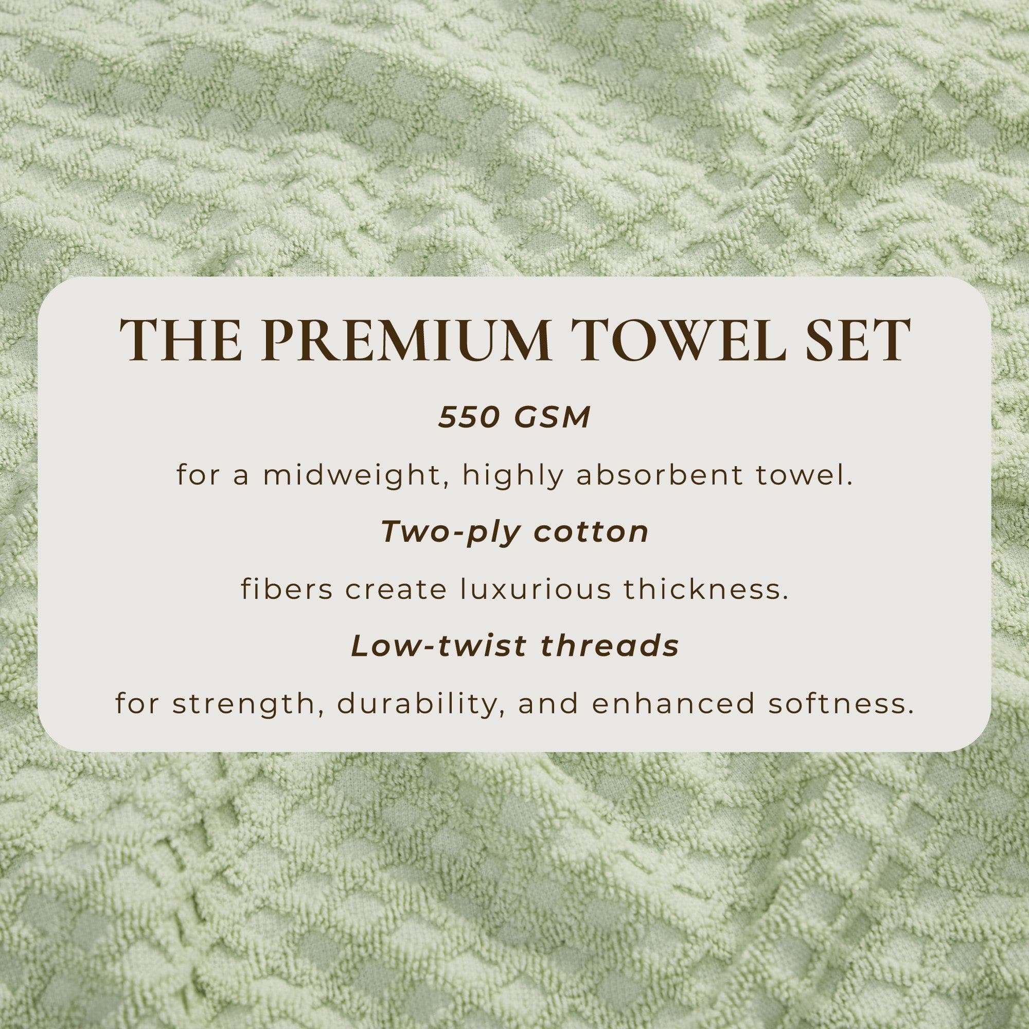 Cotton Diamond Waffle Weave Bath Towel Set - Grayson Collection - Image 54