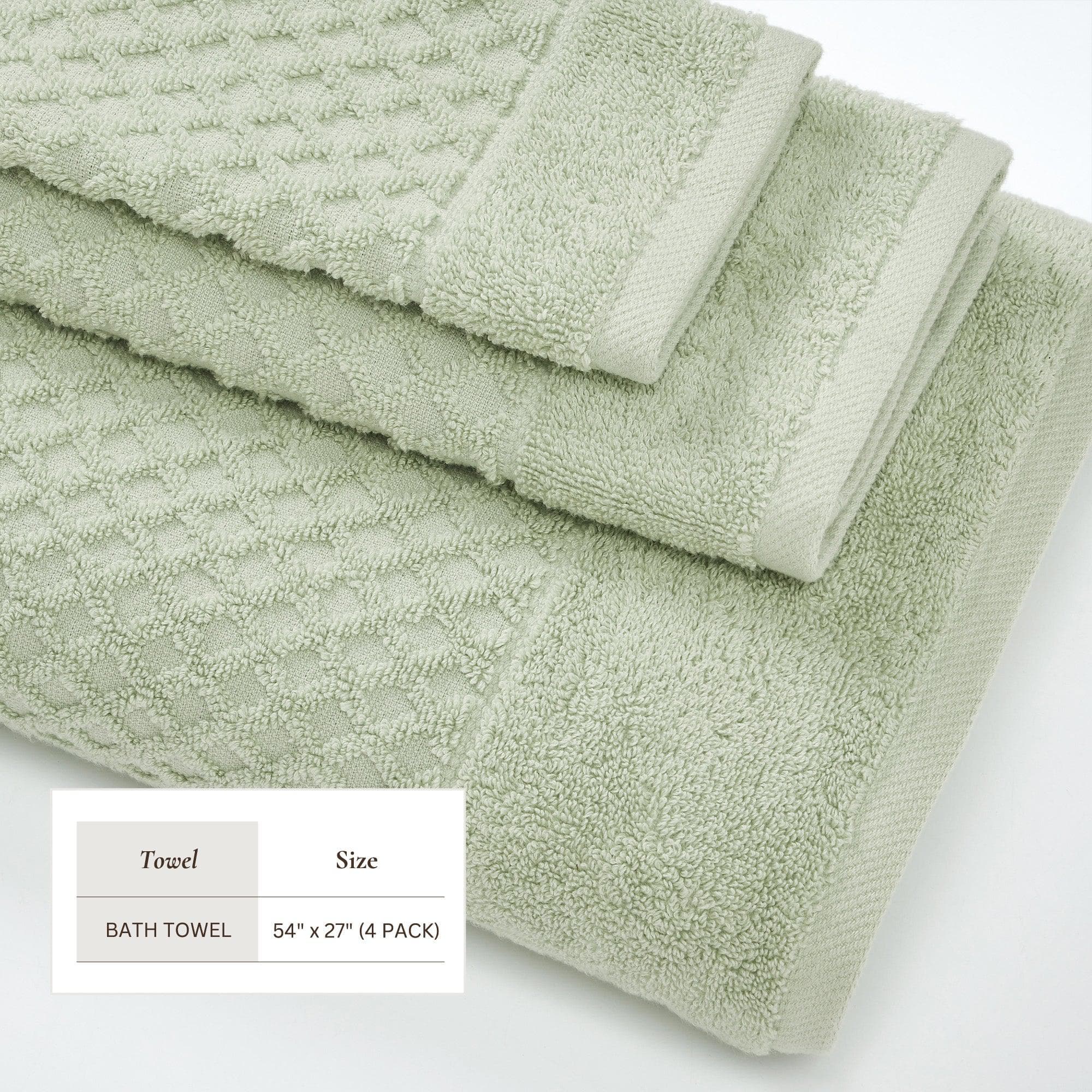 Cotton Diamond Waffle Weave Bath Towel Set - Grayson Collection - Image 56