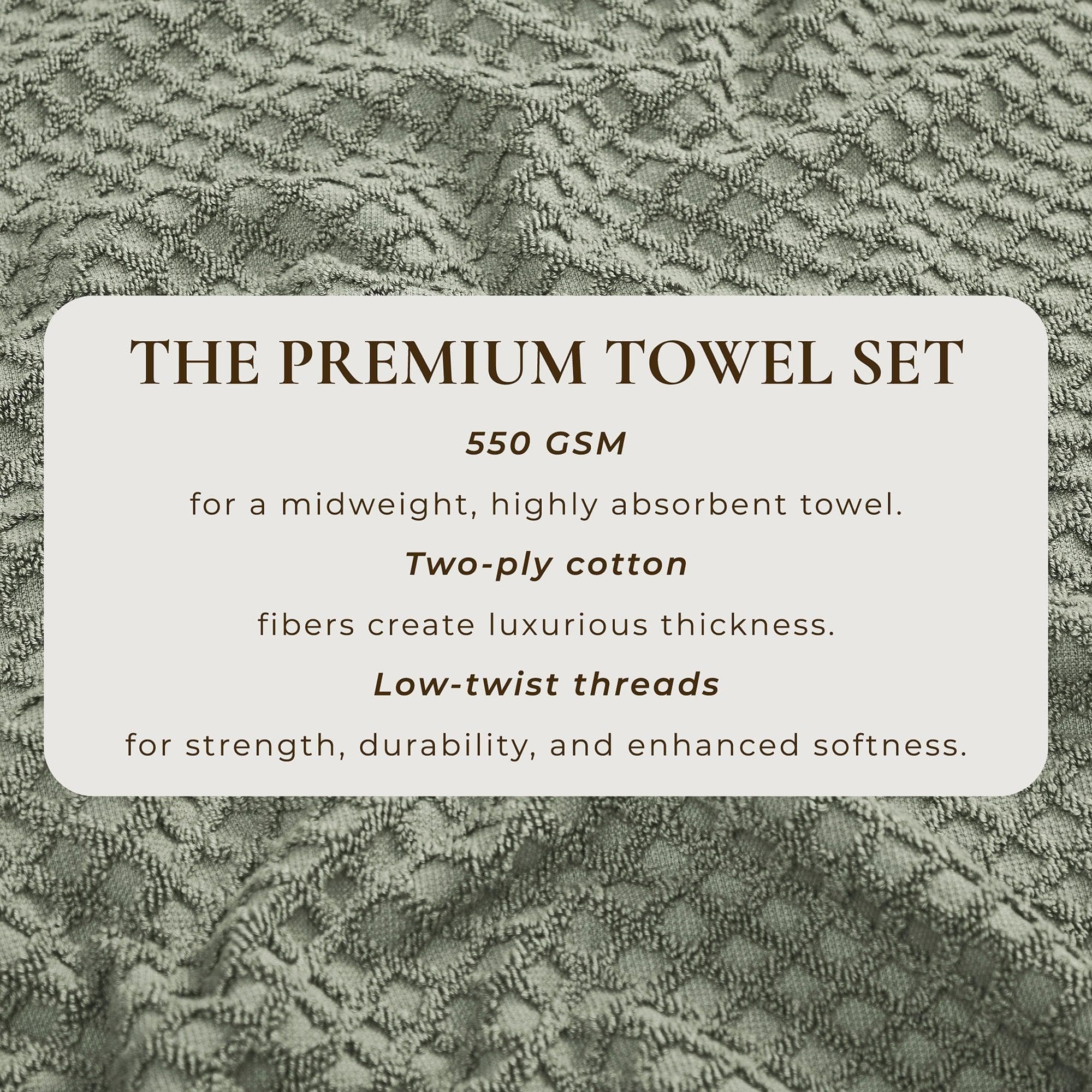 Cotton Diamond Waffle Weave Bath Towel Set - Grayson Collection - Image 64