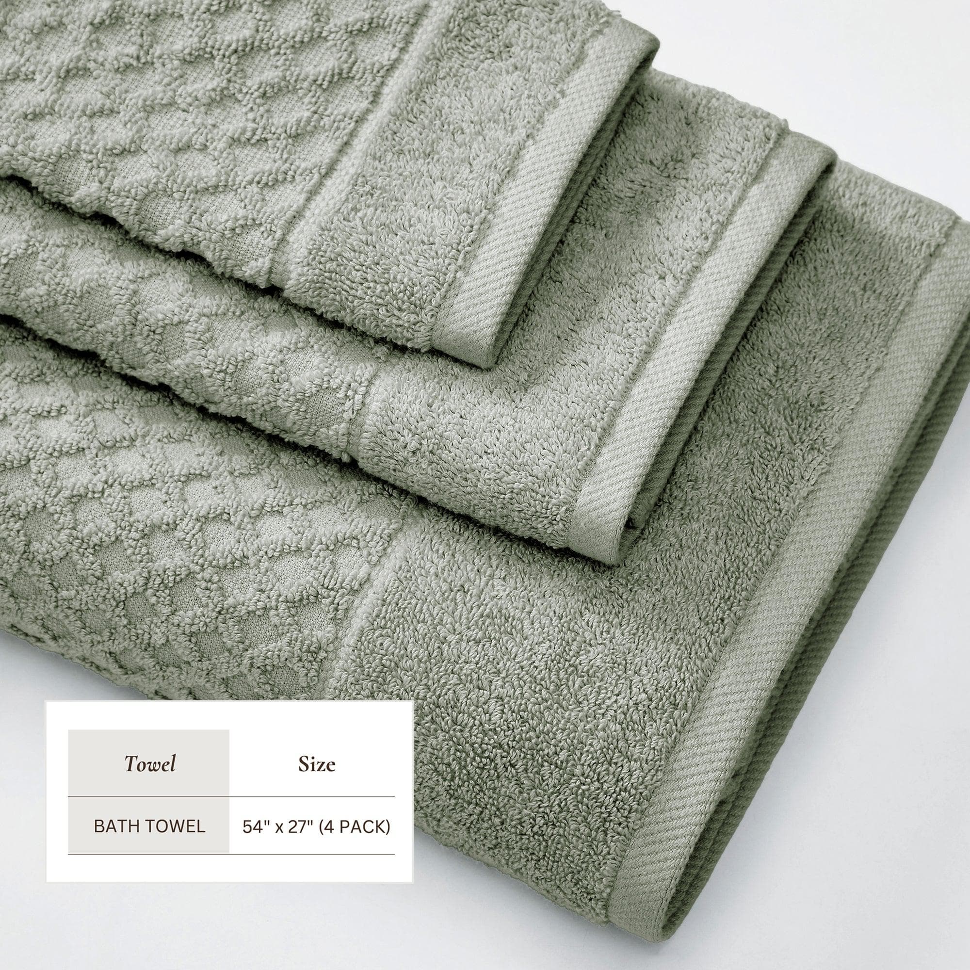 Cotton Diamond Waffle Weave Bath Towel Set - Grayson Collection - Image 66