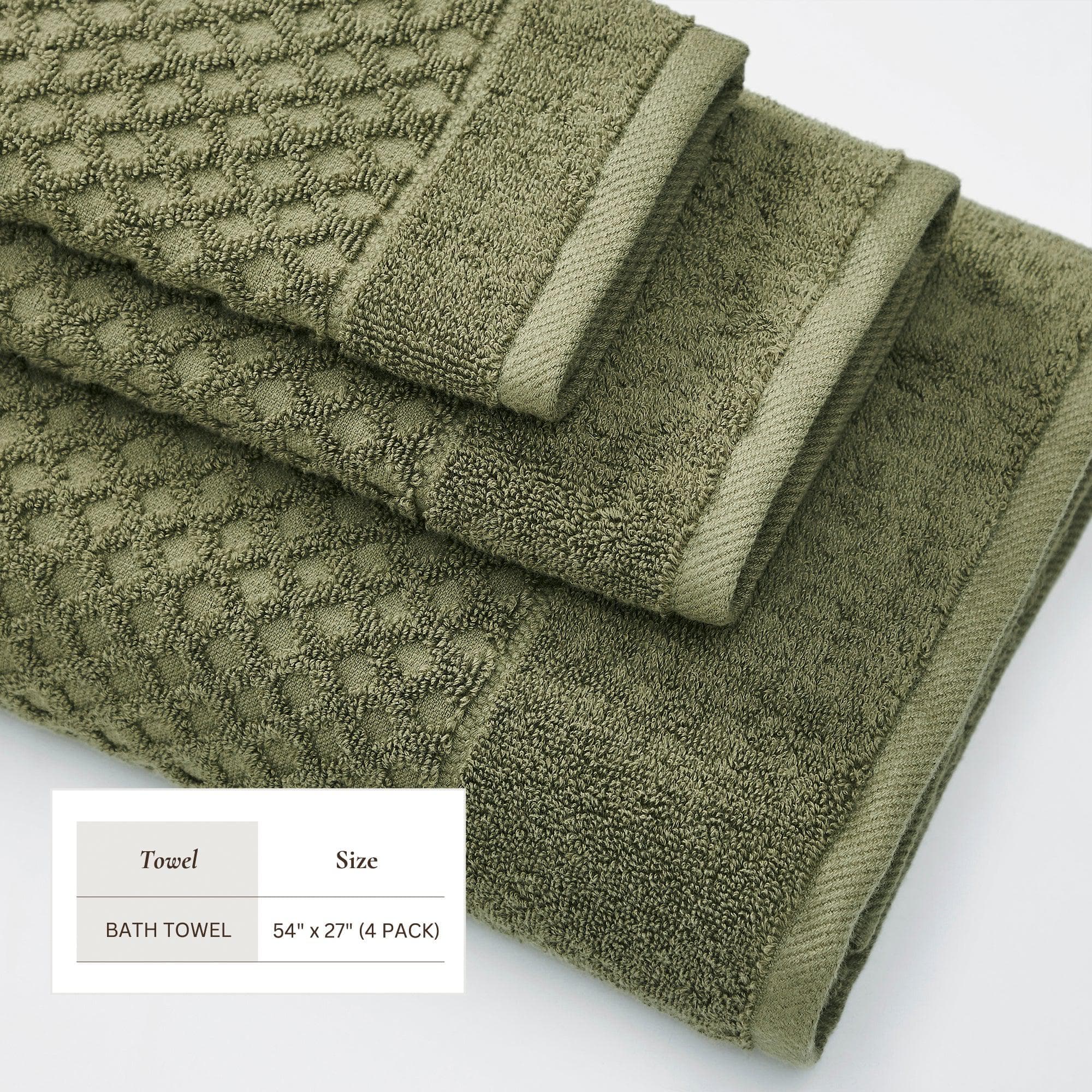 Cotton Diamond Waffle Weave Bath Towel Set - Grayson Collection - Image 76